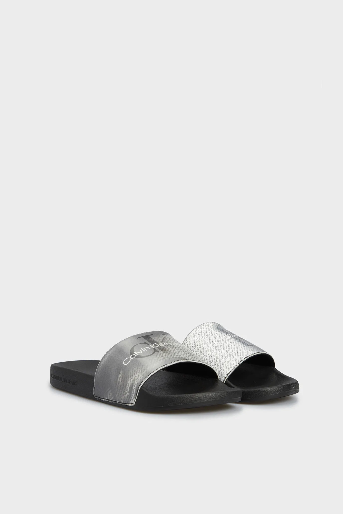 Чоловічі сріблясті слайдери SLIDE LENTICULAR 3