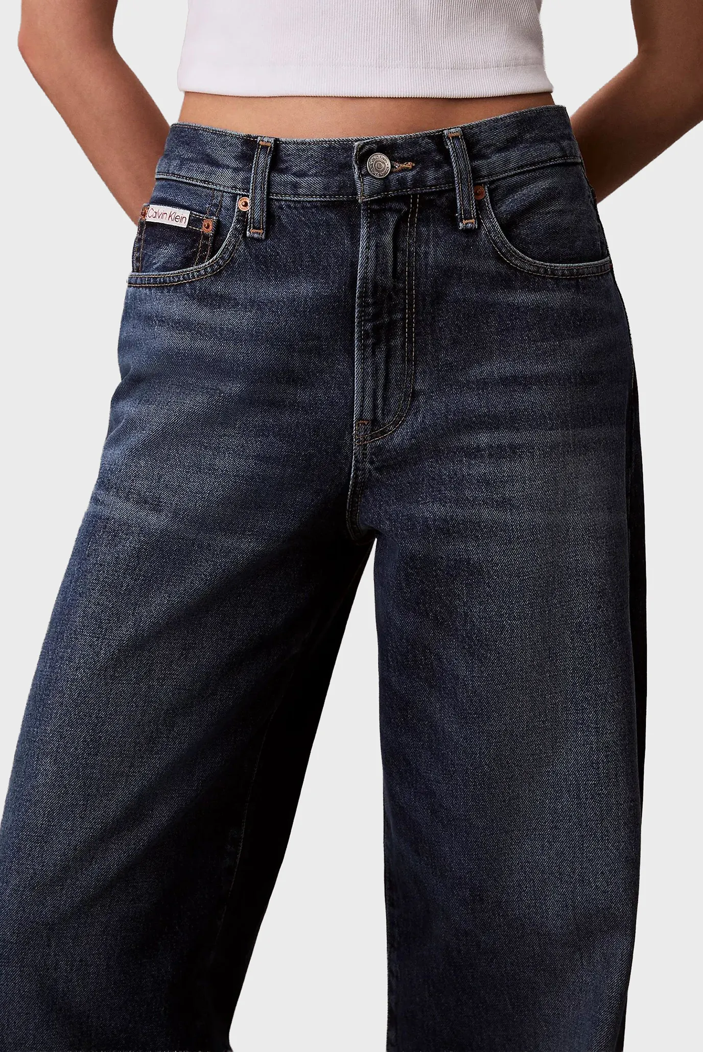 Женские темно-синие джинсы THE WIDE LEG 4