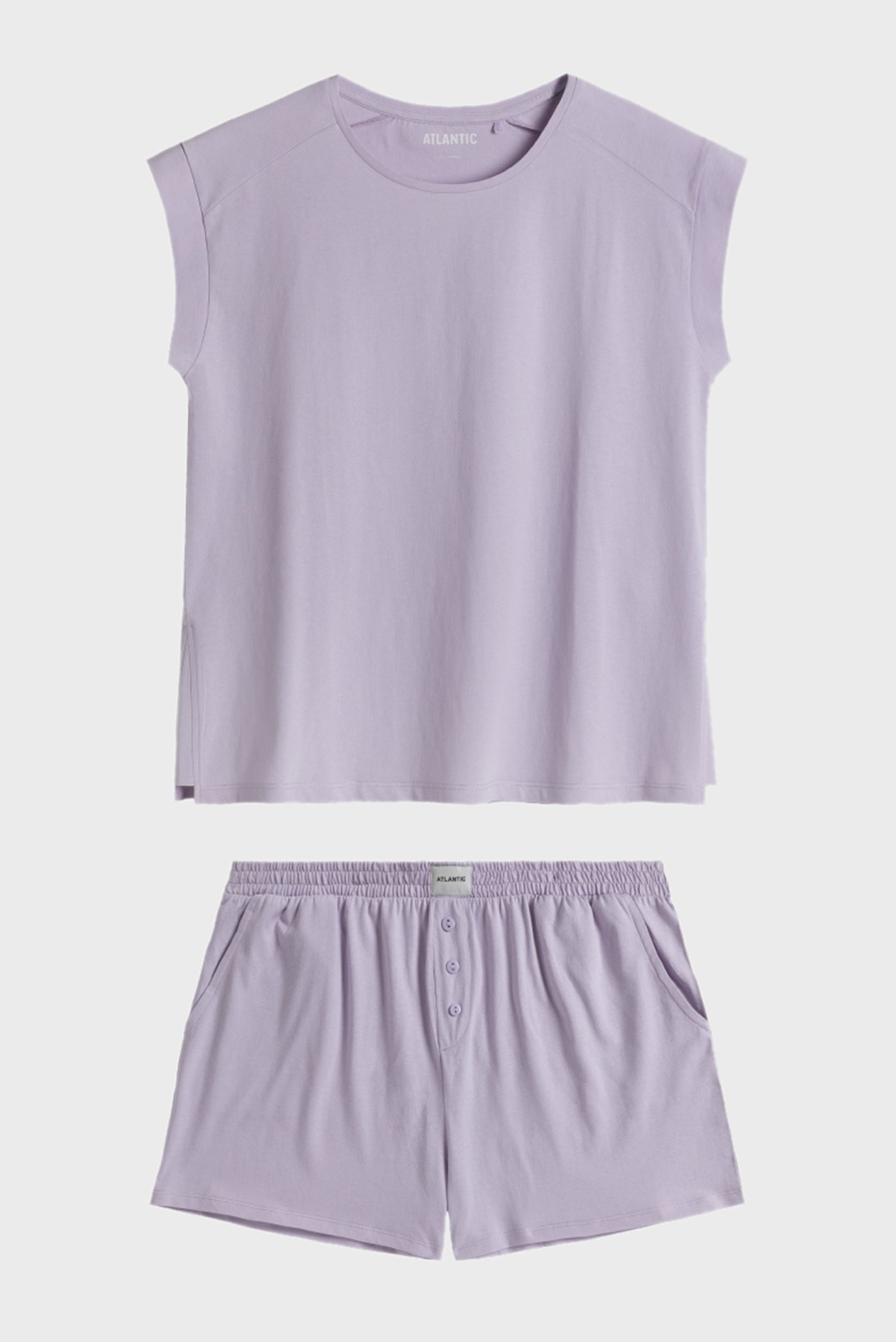 Женская фиолетовая пижама (майка, шорты) 1