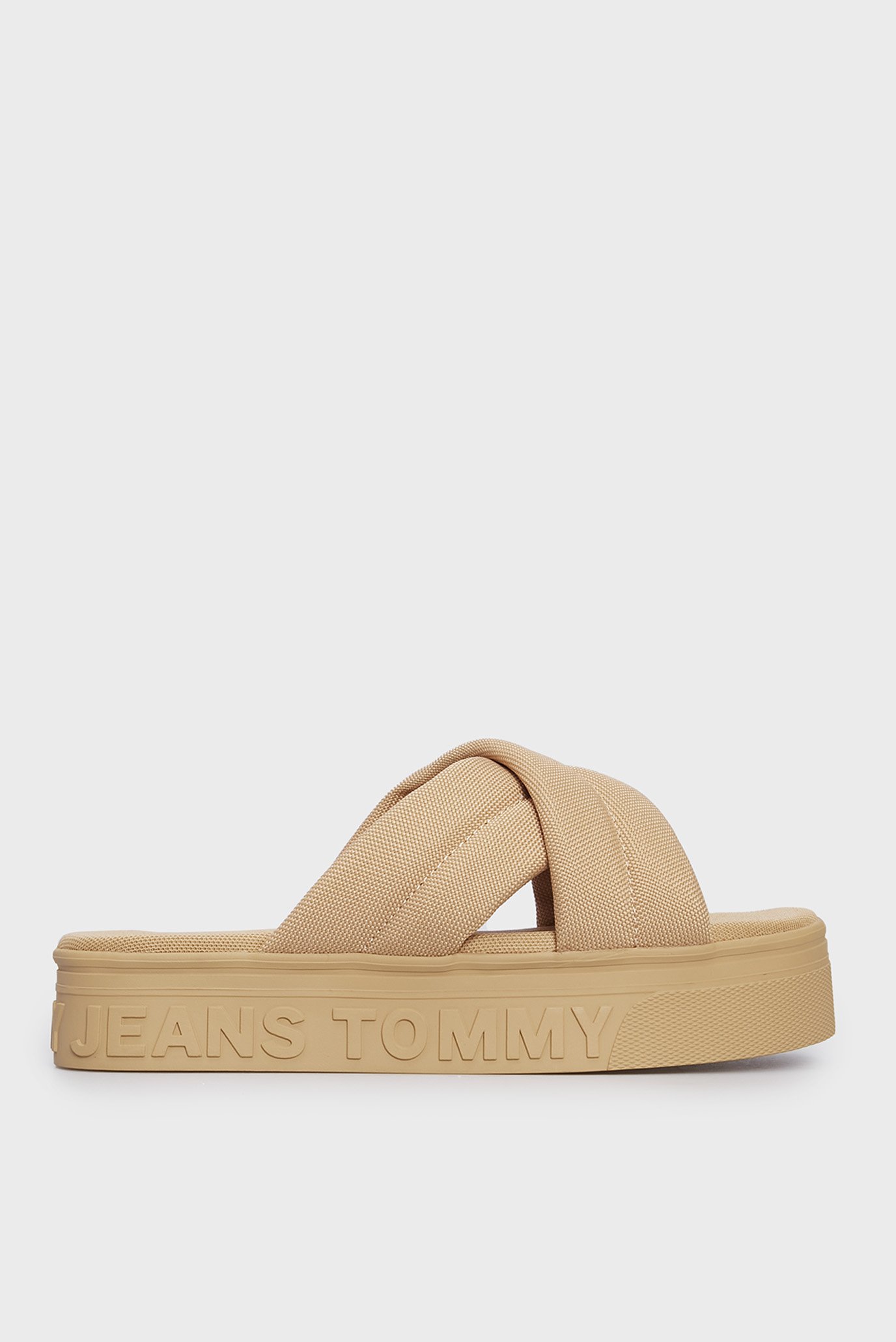 Женские бежевые слайдеры TJW LETTERING FLATFORM SANDAL 1