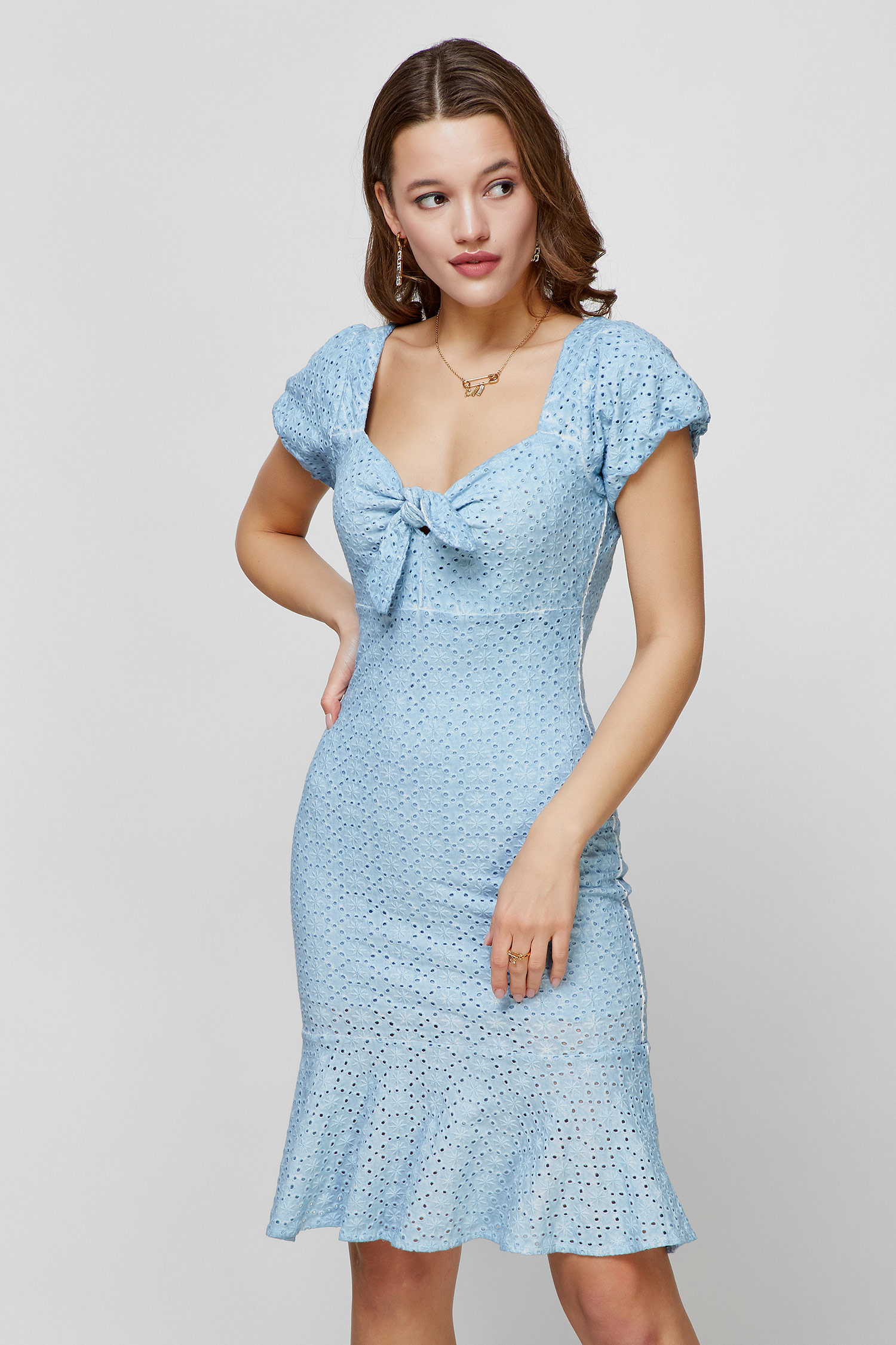 Женское голубое платье 1