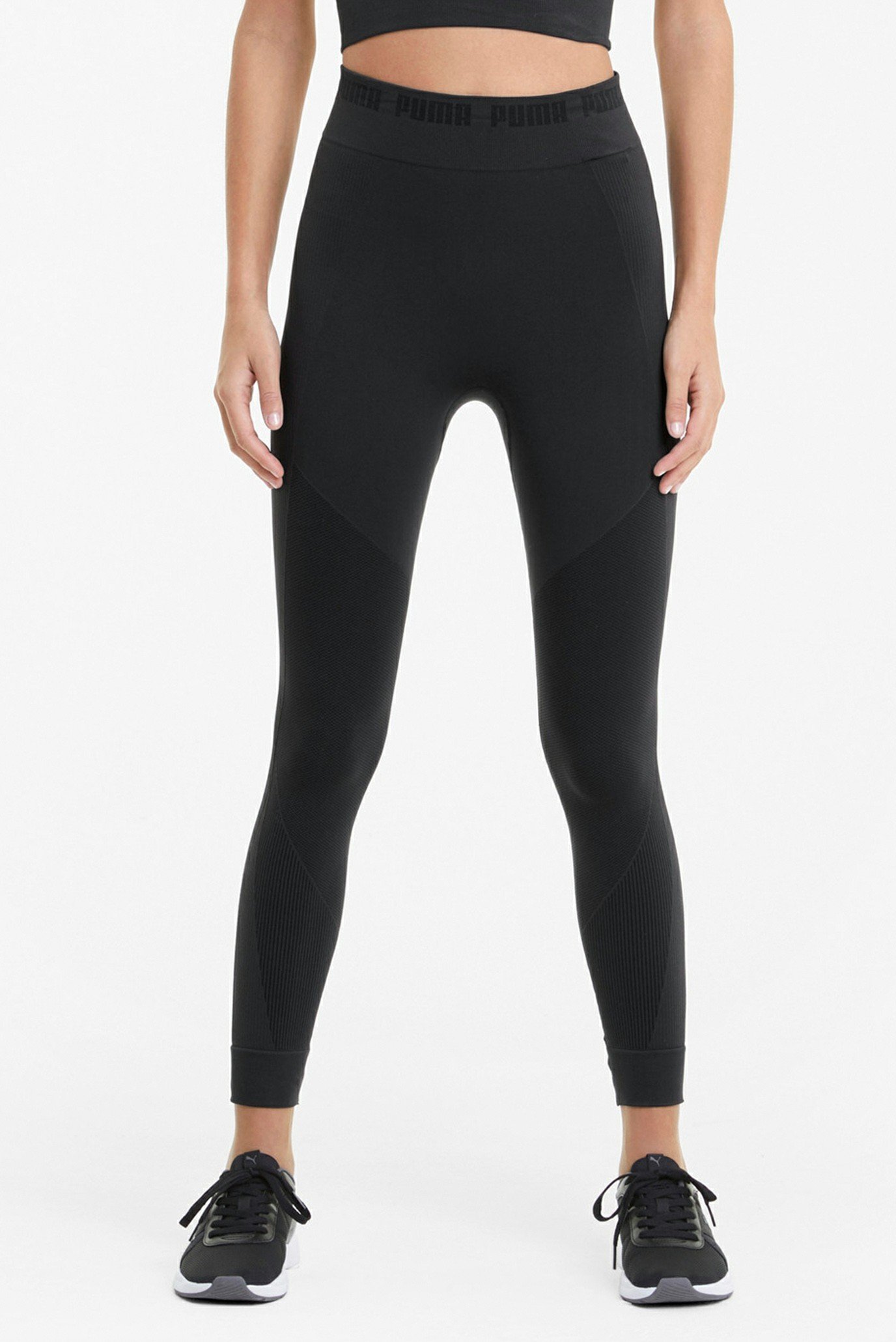 puma evostripe high rise cropped leggings in black