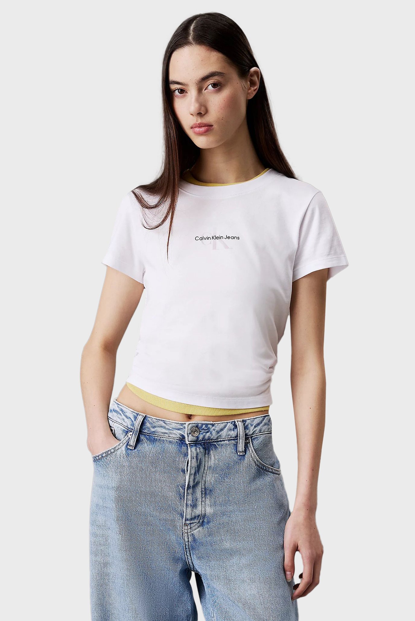 Женская белая футболка GRADIENT MONOLOGO SLIM TEE 1