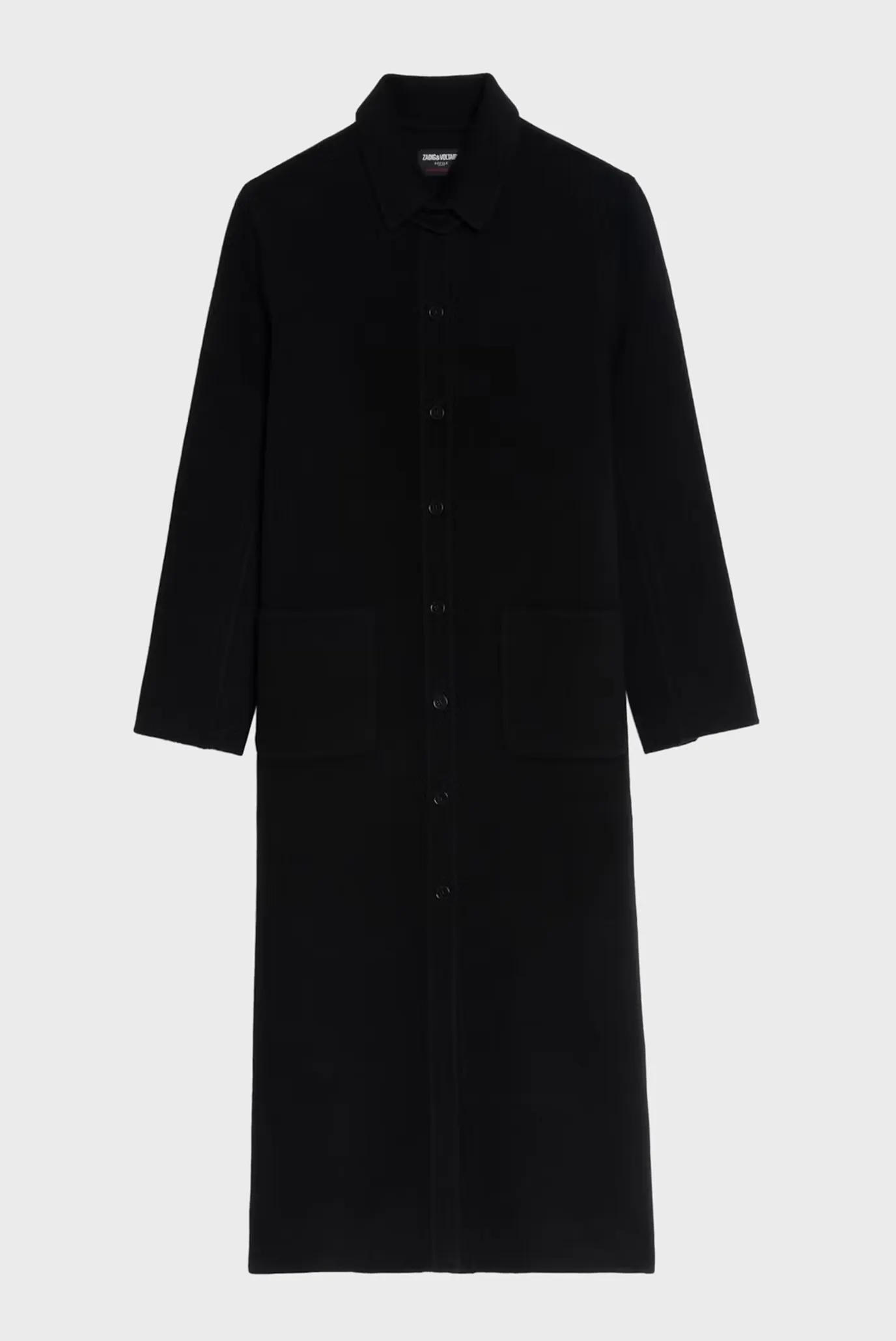 Жіноче чорне вовняне пальто Micro 7