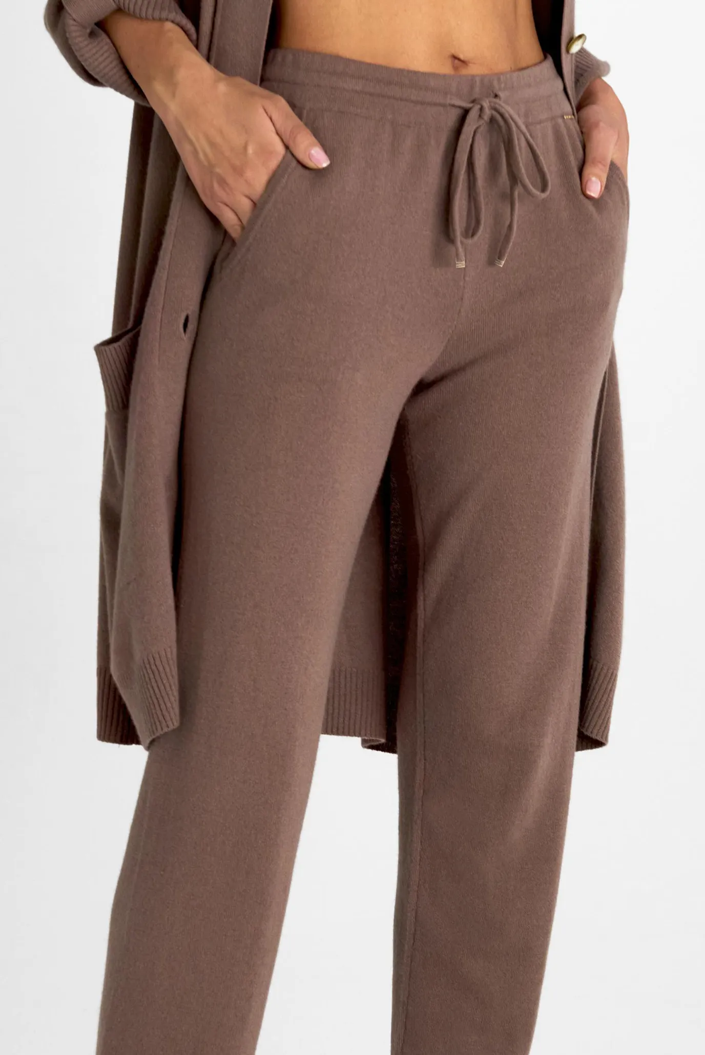 Жіночі коричневі кашемірові брюки 4