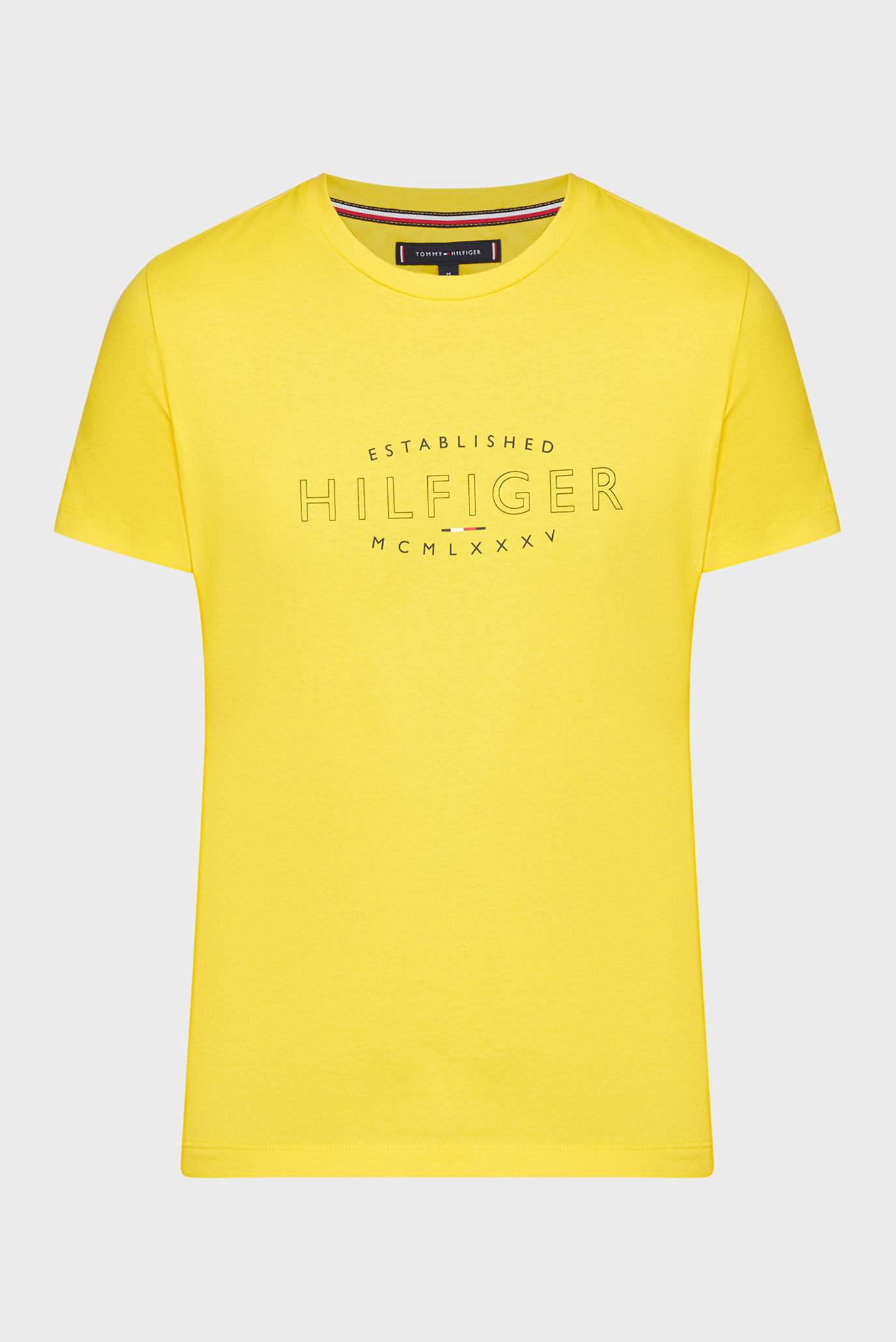Чоловіча жовта футболка HILFIGER CURVE LOGO TEE 1