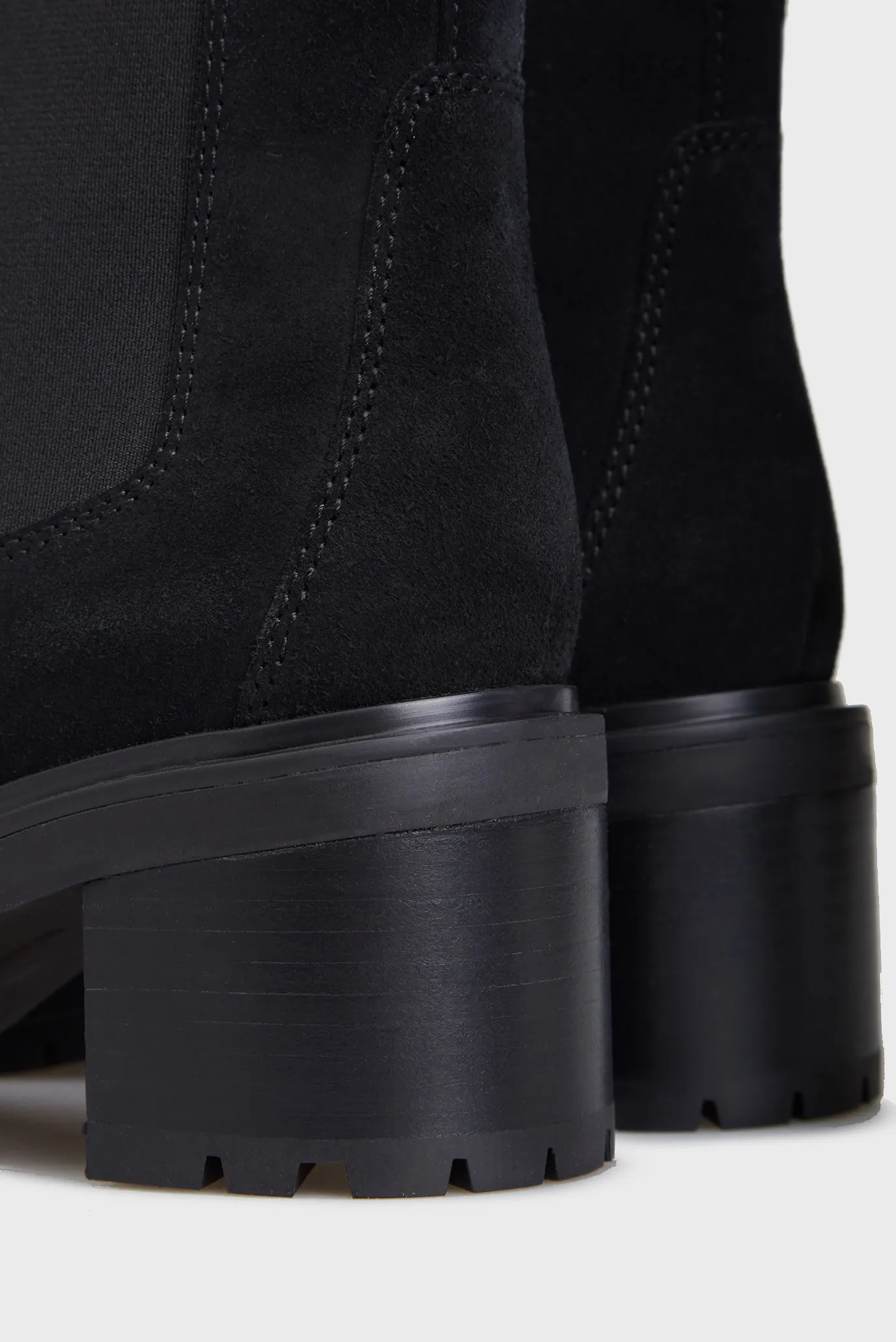 Женские черные замшевые ботильоны FLAG MID HEEL SUEDE 2