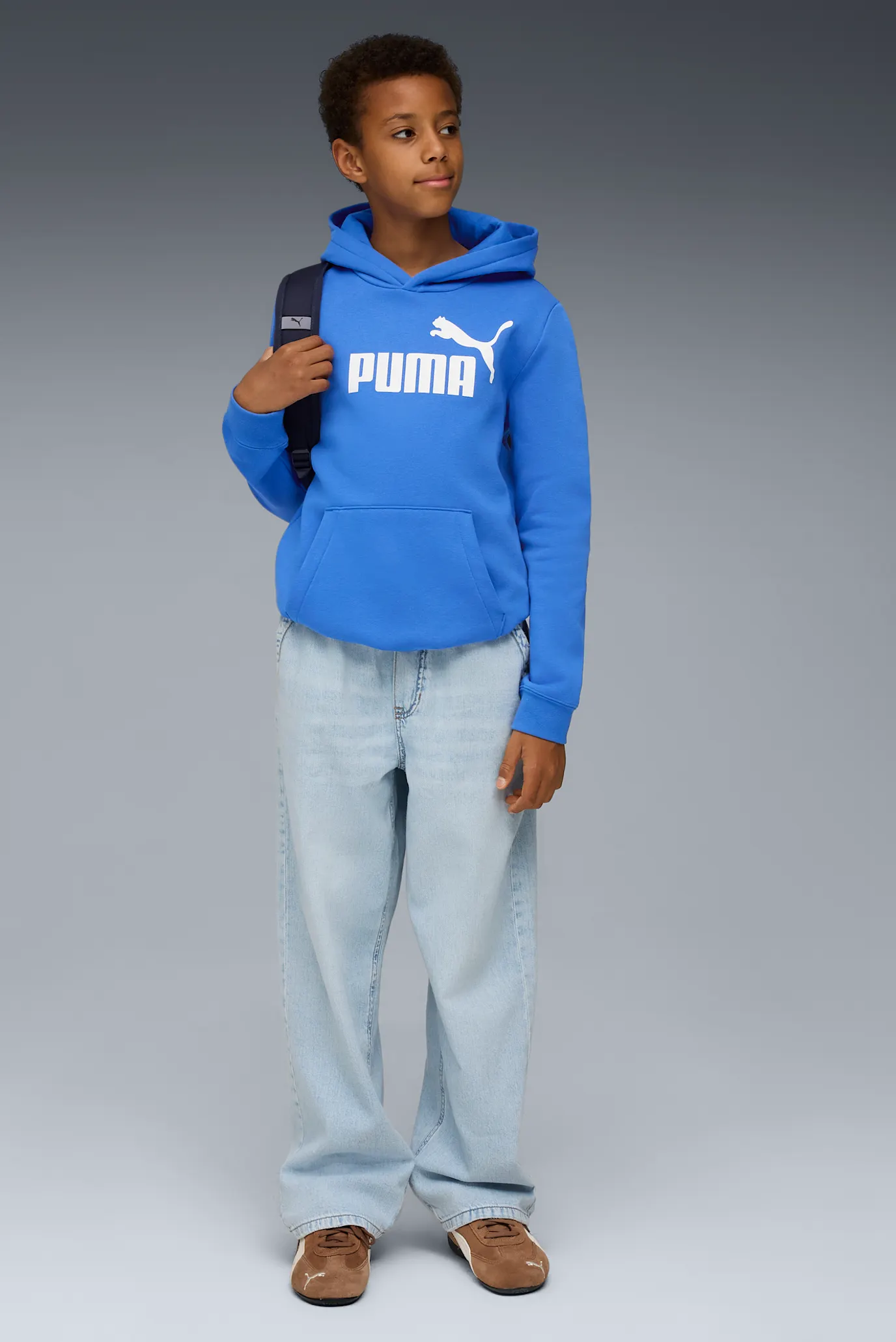 Детское синее худи ESS No. 1 Logo Fleece Hoodie Youth 2