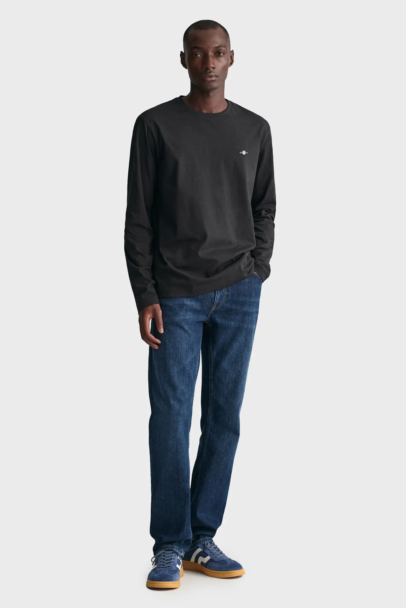 Чоловічий чорний лонгслів REG SHIELD 2