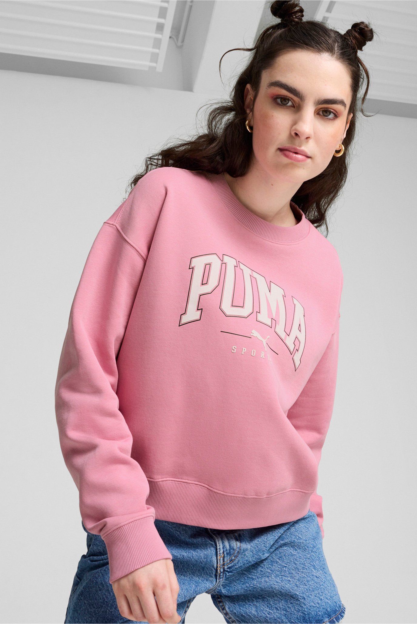 Жіночий рожевий світшот PUMA SQUAD Full-Length Crewneck Women 1