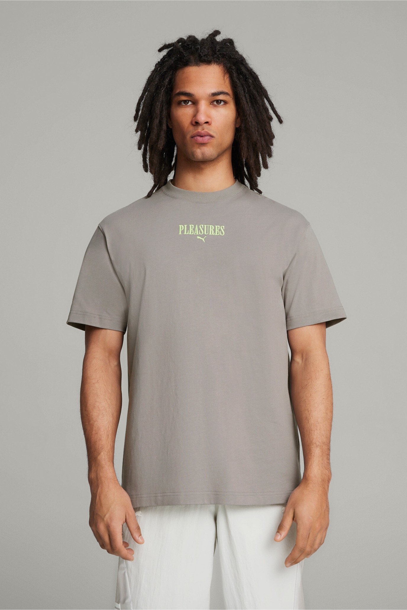 Мужская серая футболка PUMA x PLEASURES Graphic Tee 1