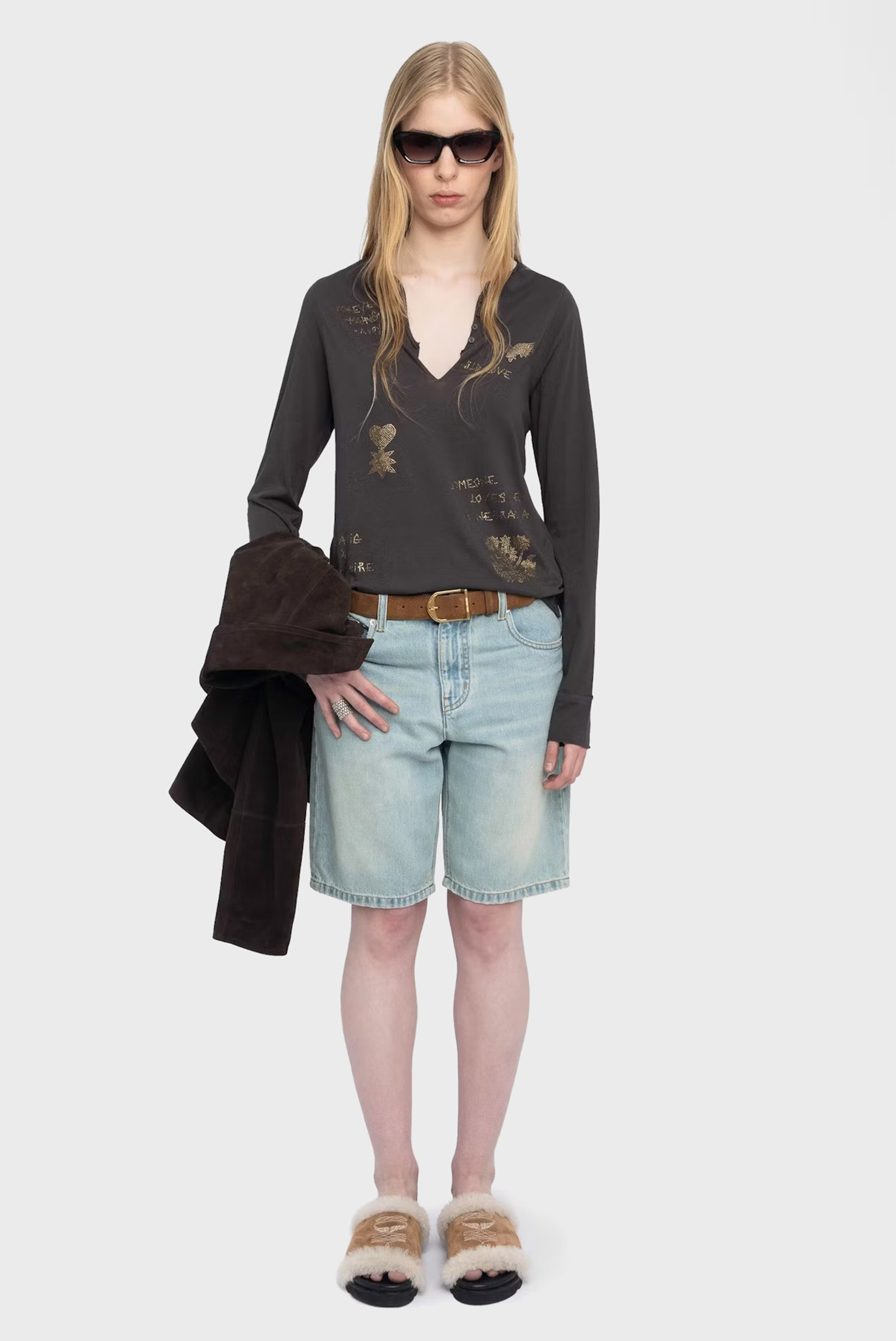 Женский коричневый лонгслив Tuni Коричневый XS ZADIG&VOLTAIRE JWTN02643_DARK CHOCOLATE Женский коричневый лонгслив Tuni Коричневый XS ZADIG&VOLTAIRE JWTN02643_DARK CHOCOLATE