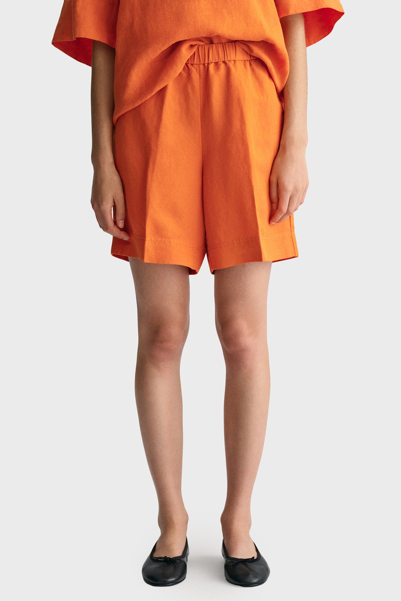 Женские оранжевые льняные шорты REL LINEN BLEND PULL ON 1