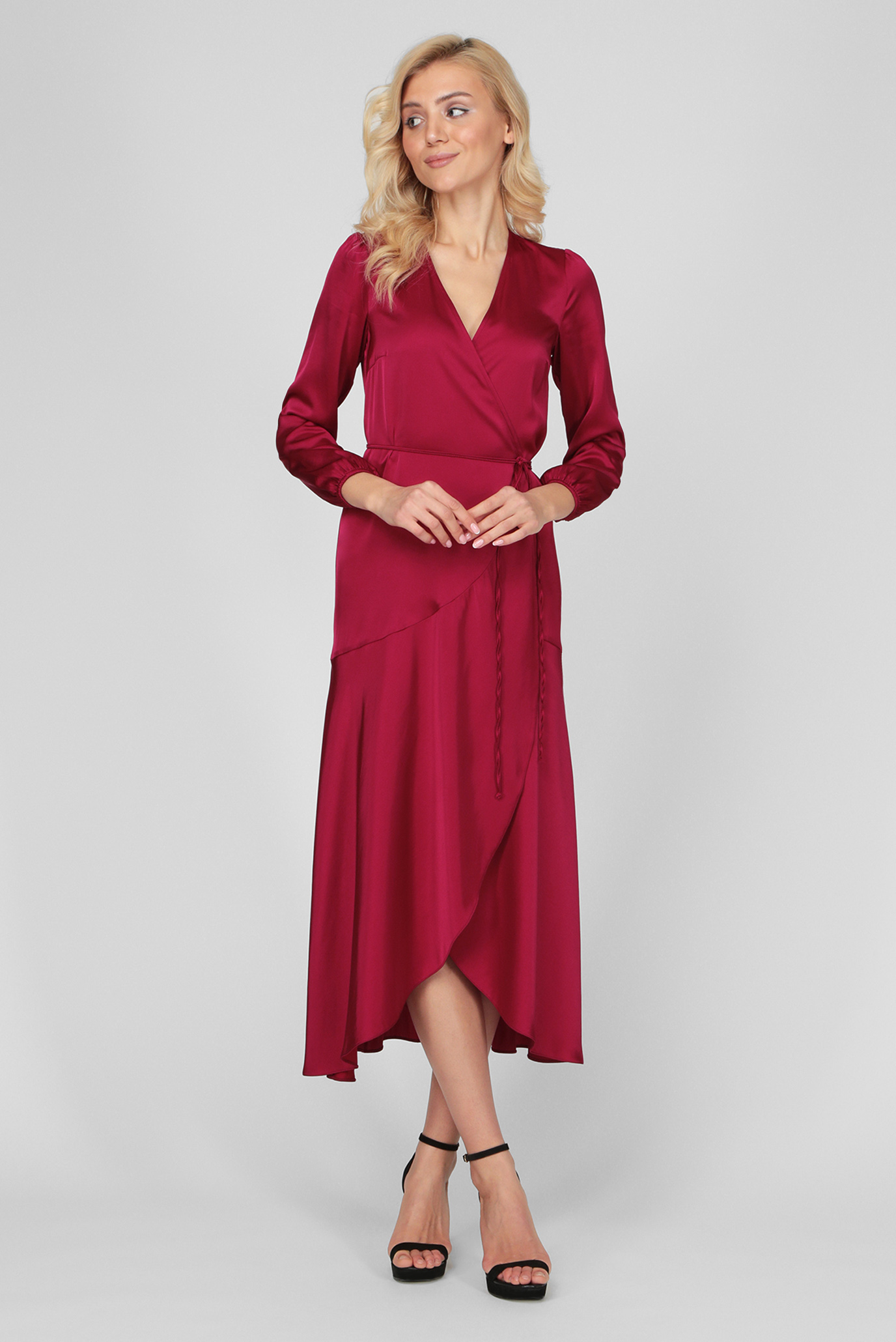 Женское бордовое платье 1