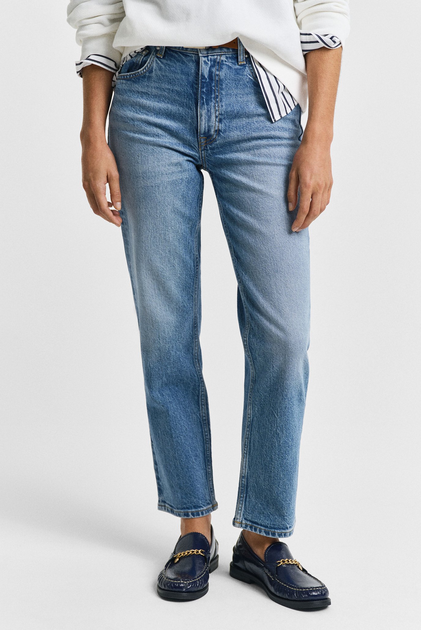 Жіночі блакитні джинси STRAIGHT CROPPED JEANS 1