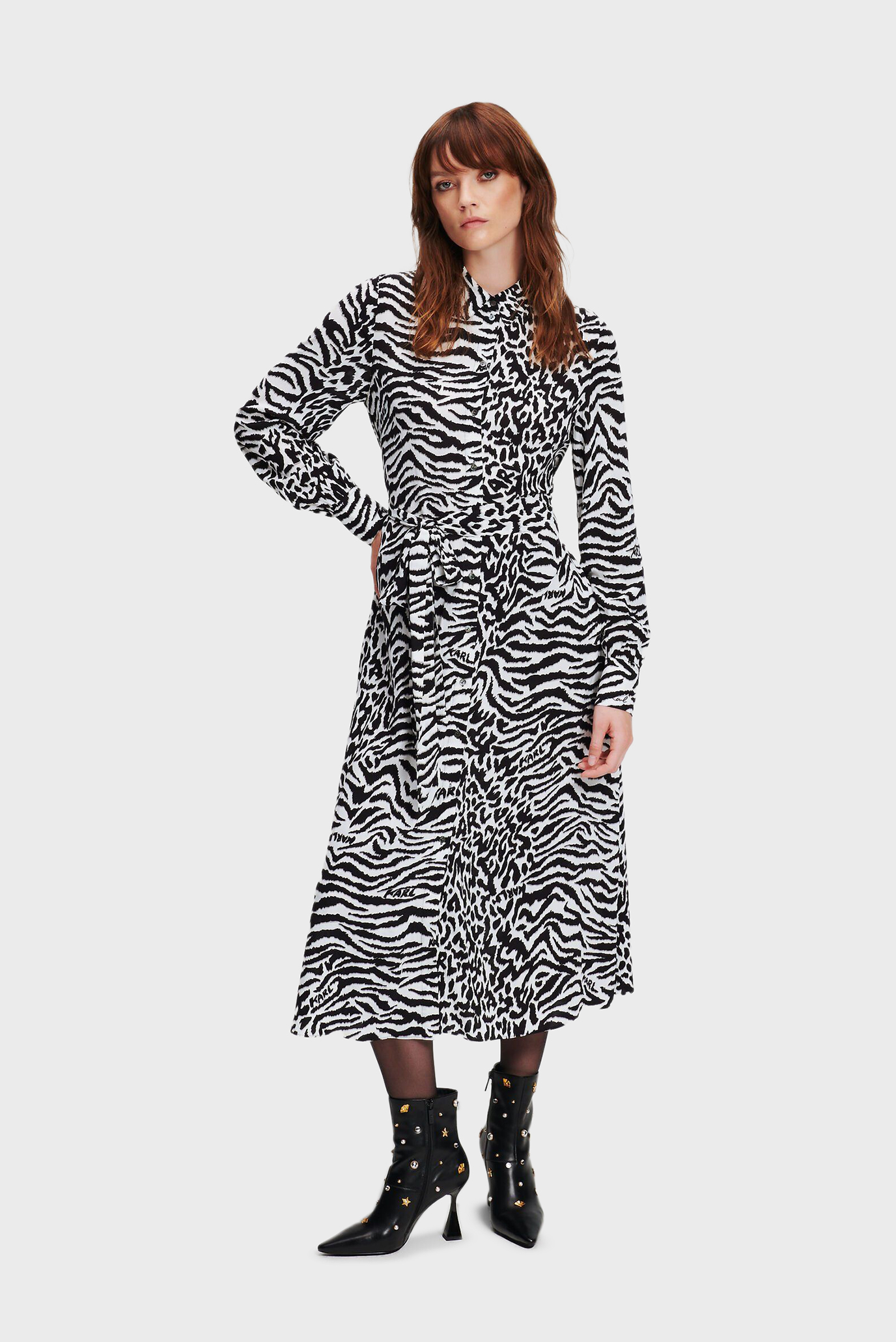 Женское платье с узором KL ANIMAL PRINT Разноцветный 38 Karl Lagerfeld 240W1300 Женское платье с узором KL ANIMAL PRINT Разноцветный 38 Karl Lagerfeld 240W1300
