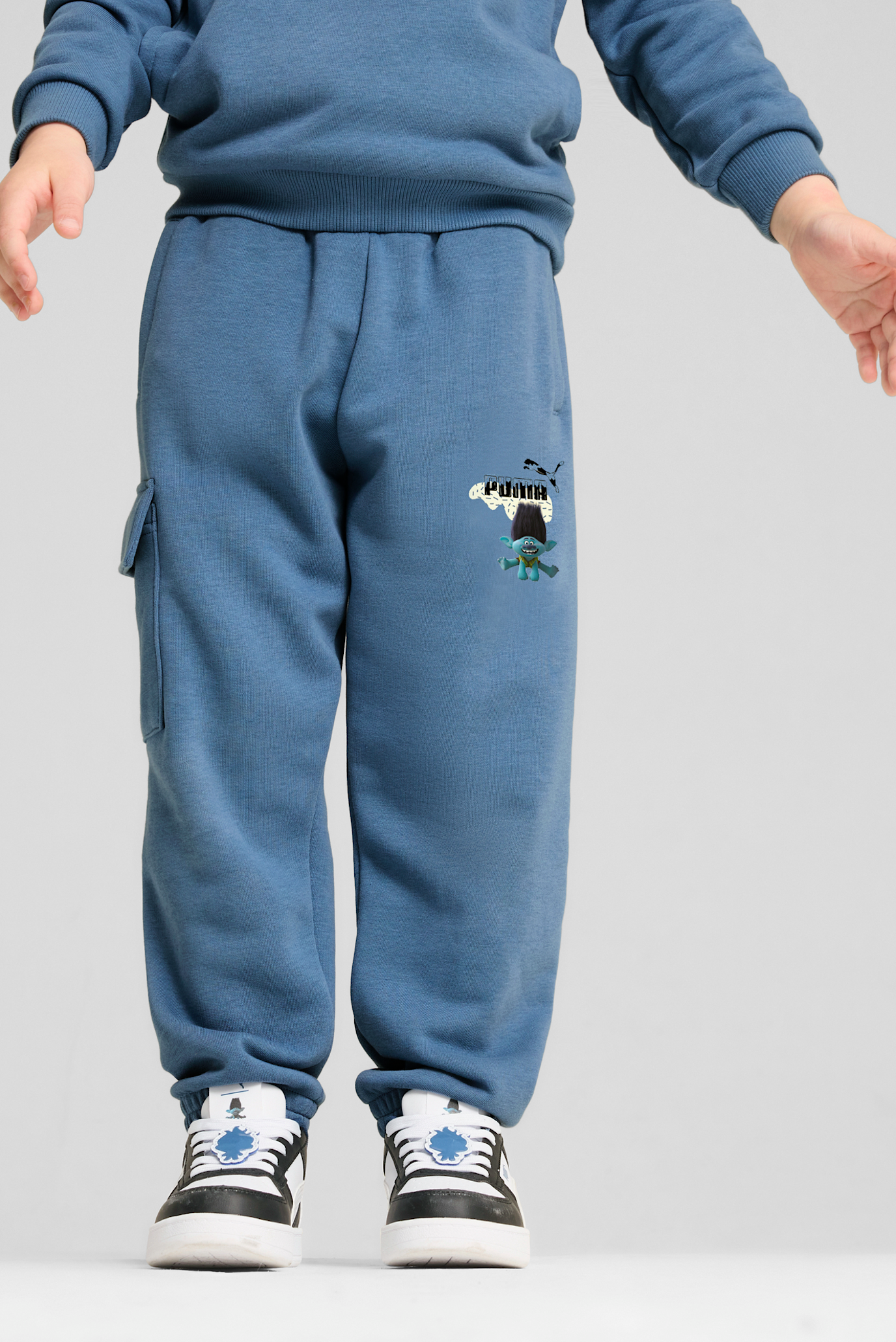 Детские синие спортивные брюки PUMA x TROLLS Cargo Pants Kids 1