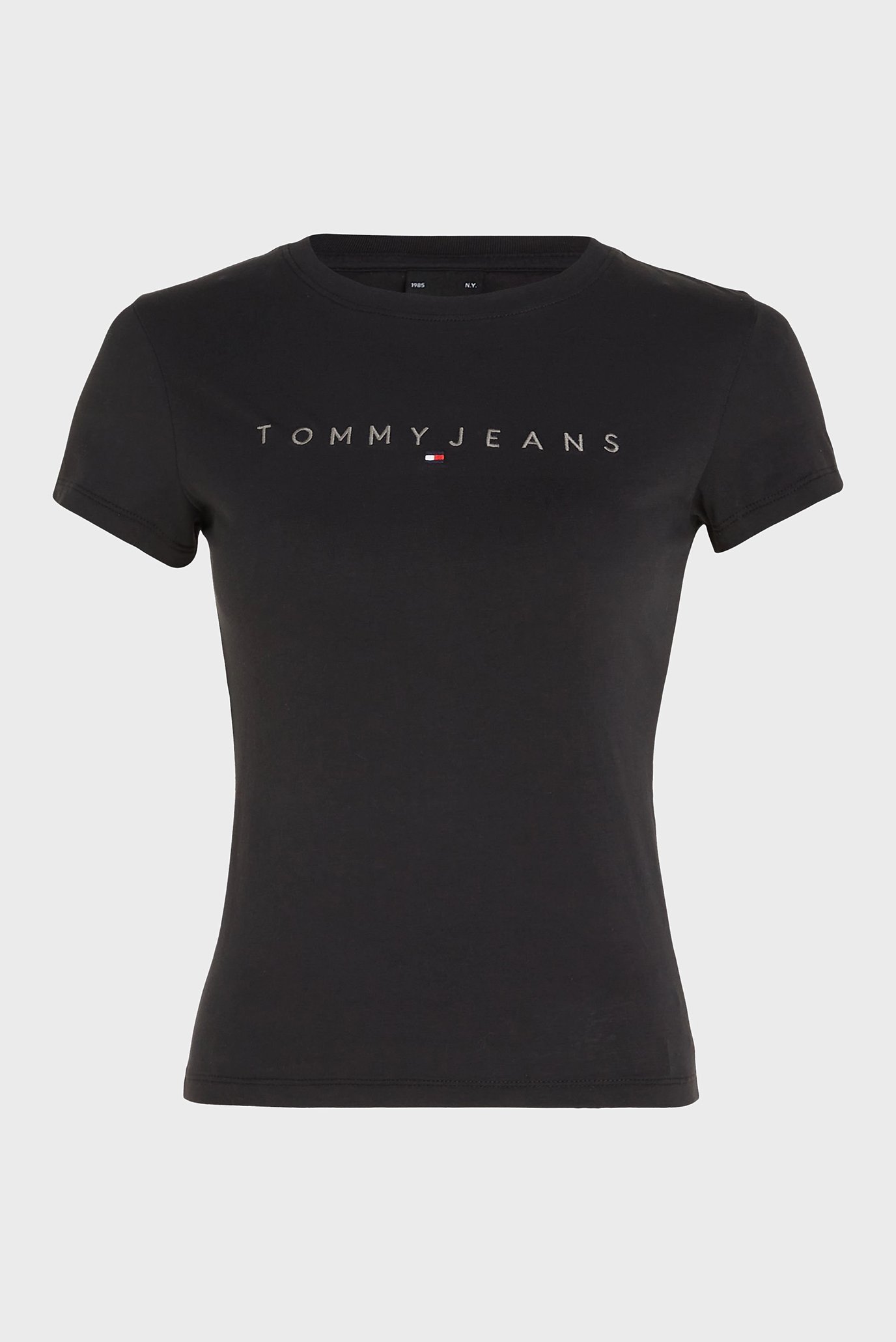 Женская черная футболка TJW SLIM WASHED TONAL LINEAR TEE 1