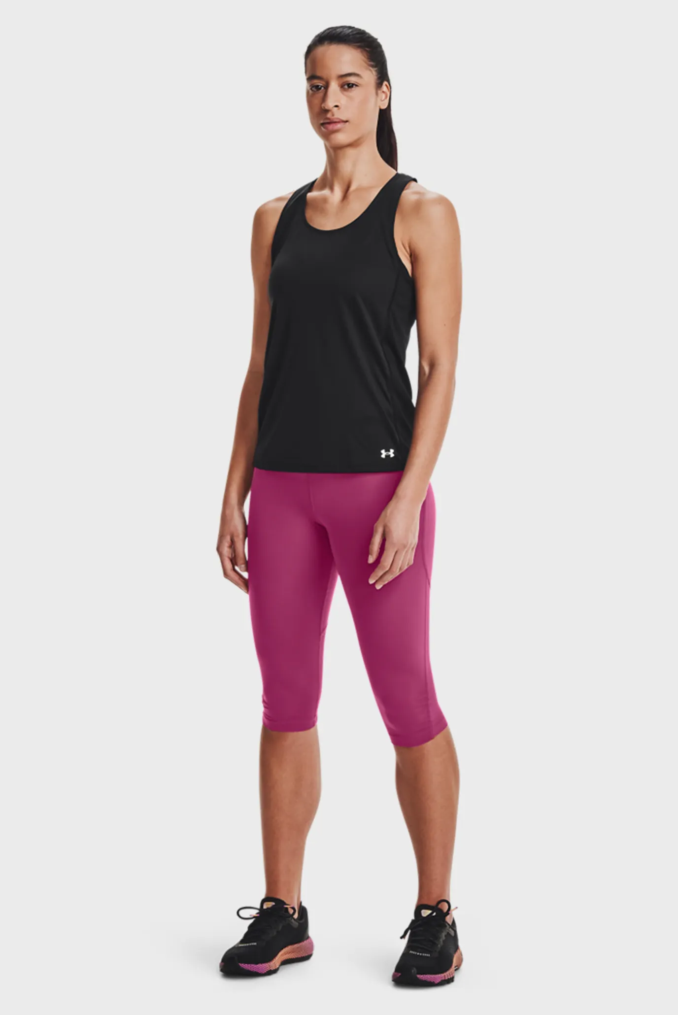 Жіноча чорна майка UA Fly By Tank-BLK 2