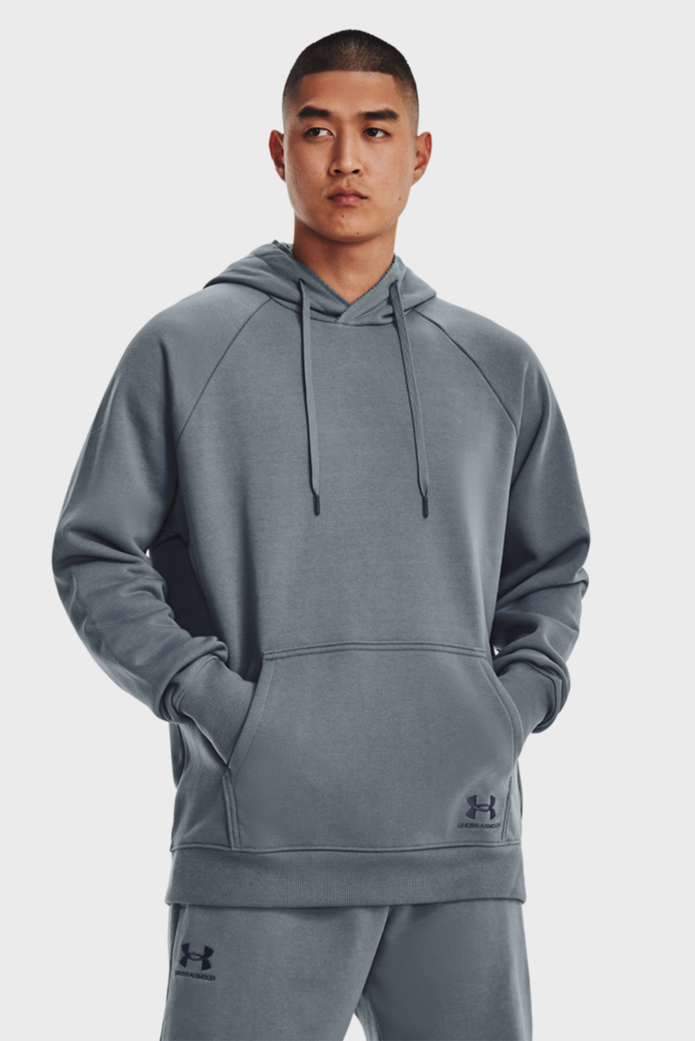 Чоловіче сіре худі UA Heavyweight Terry Hoodie 1