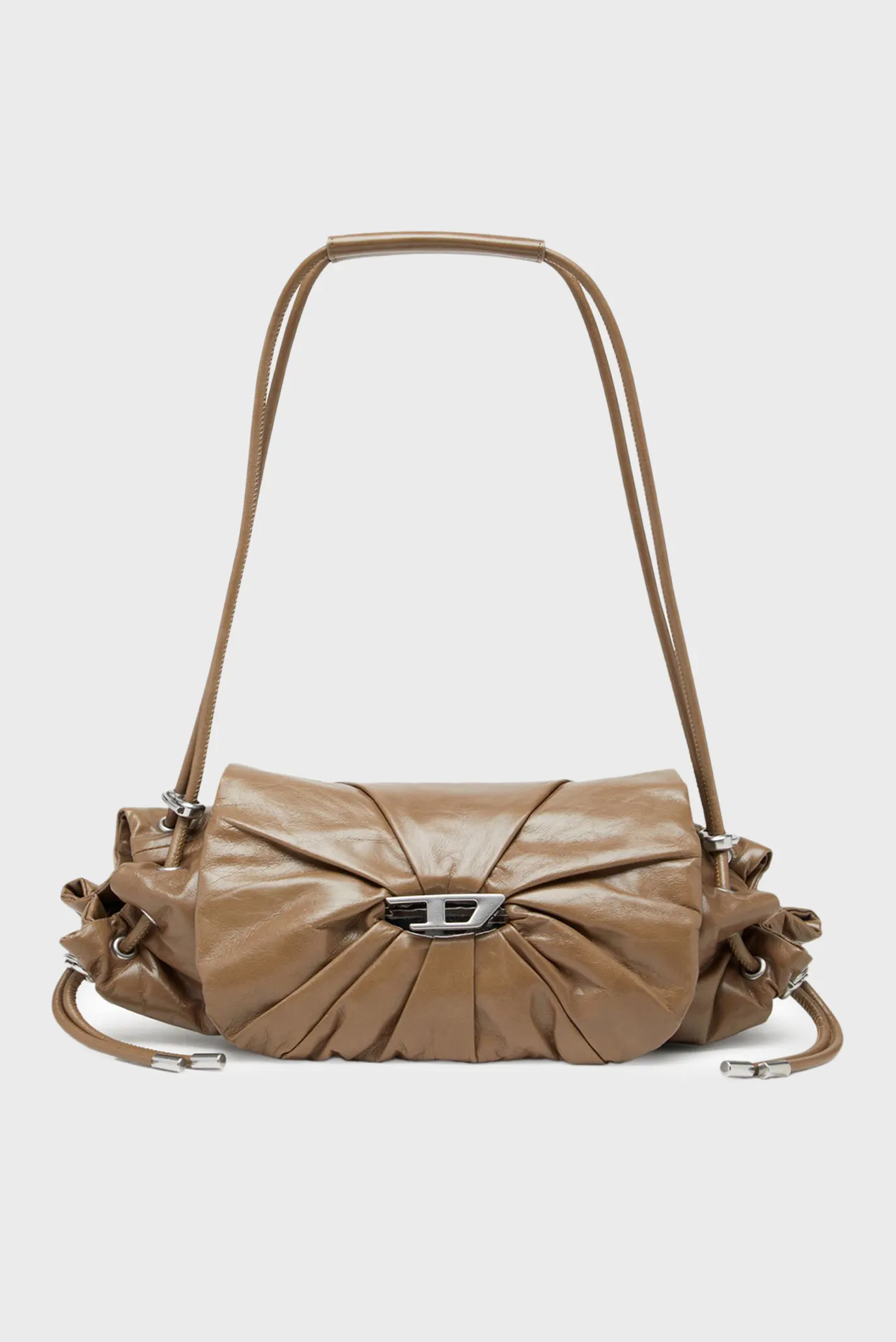 Жіноча бежева шкіряна сумка SCRUNCH-D 1