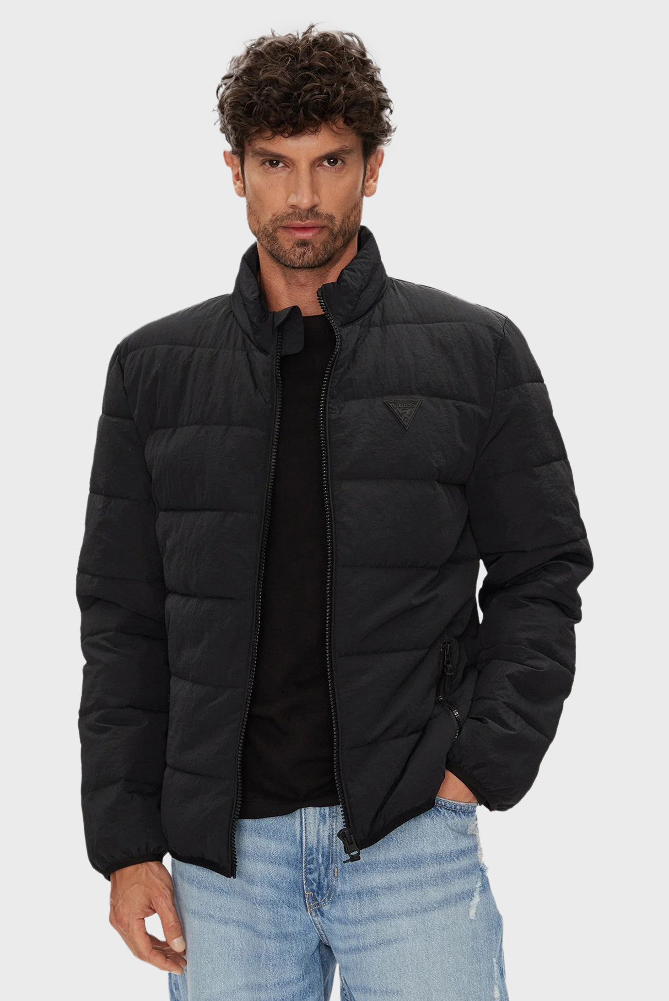 Мужская черная куртка Черный XXL Guess Z5YL09.WGTN0;JBLK Мужская черная куртка Черный XXL Guess Z5YL09.WGTN0;JBLK