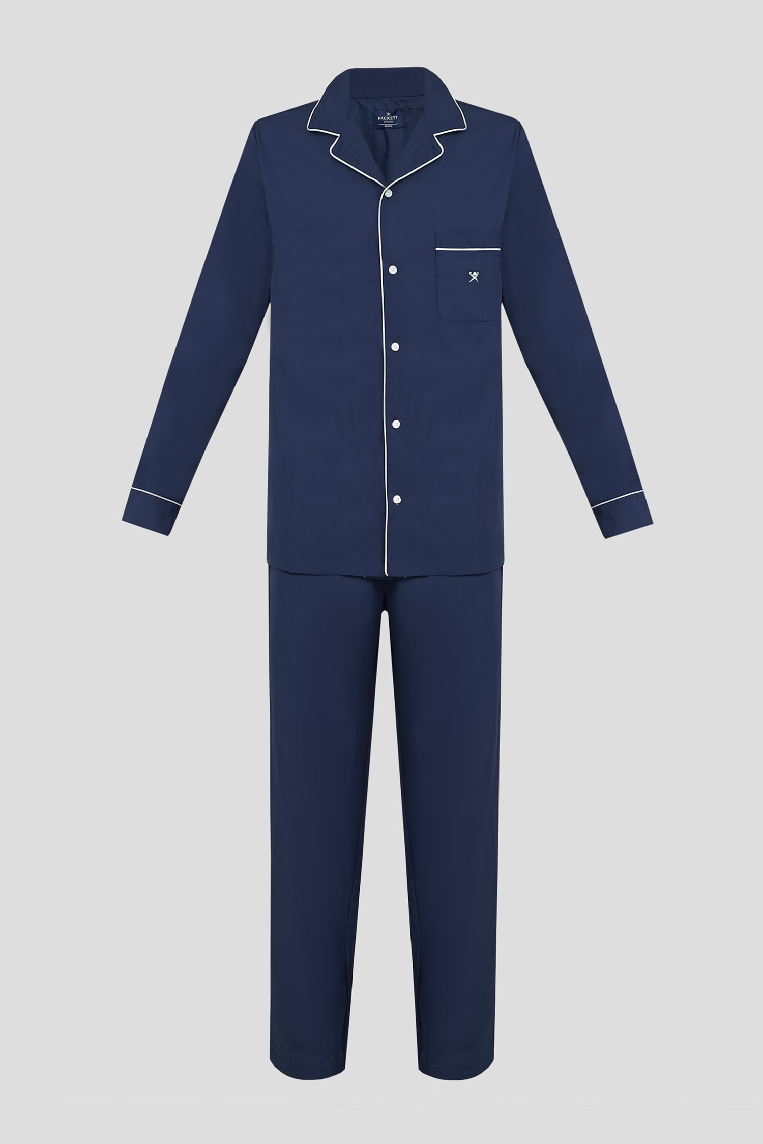 Чоловіча темно-синя піжама (сорочка, брюки) 1