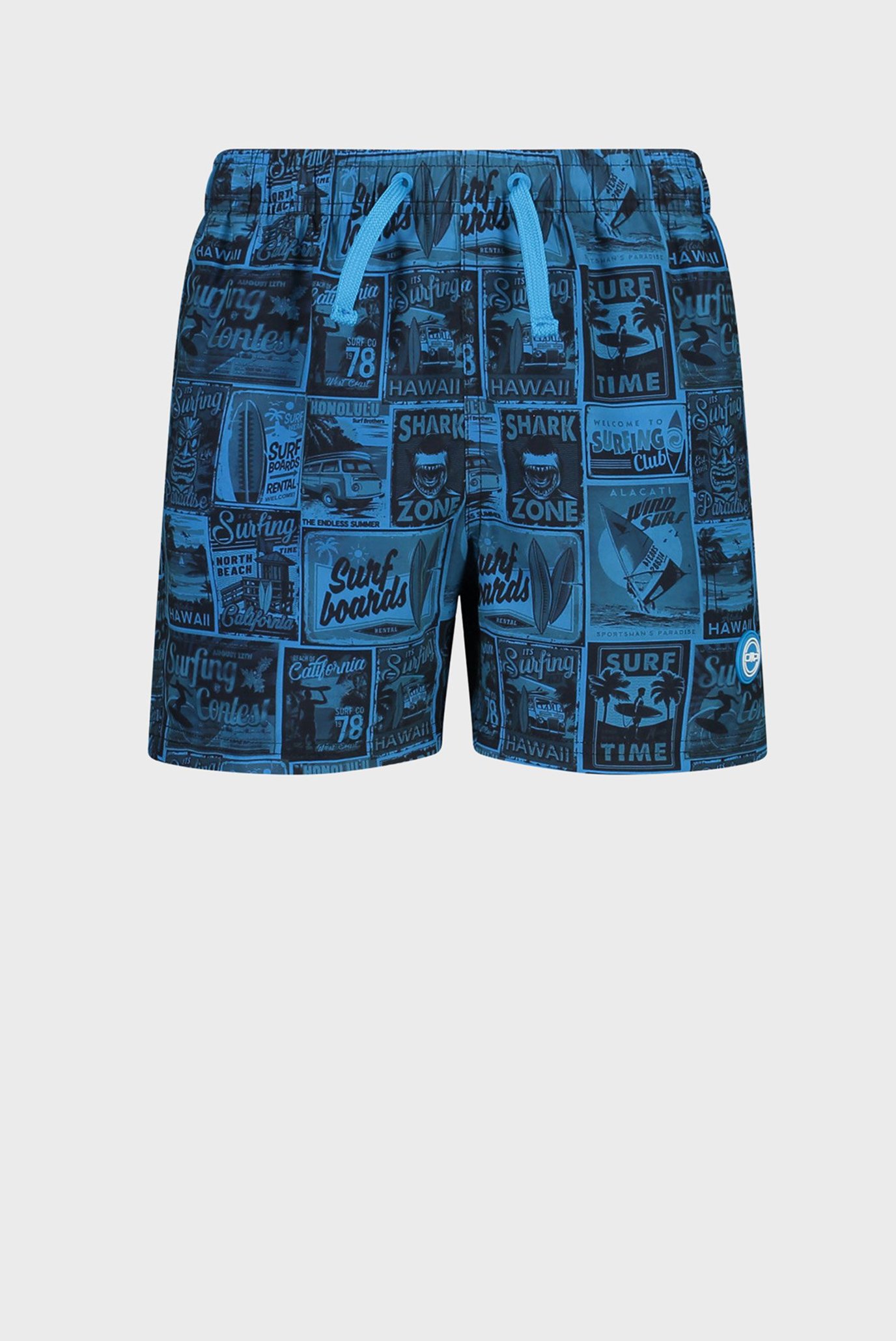 Детские синие плавательные шорты с узором 1