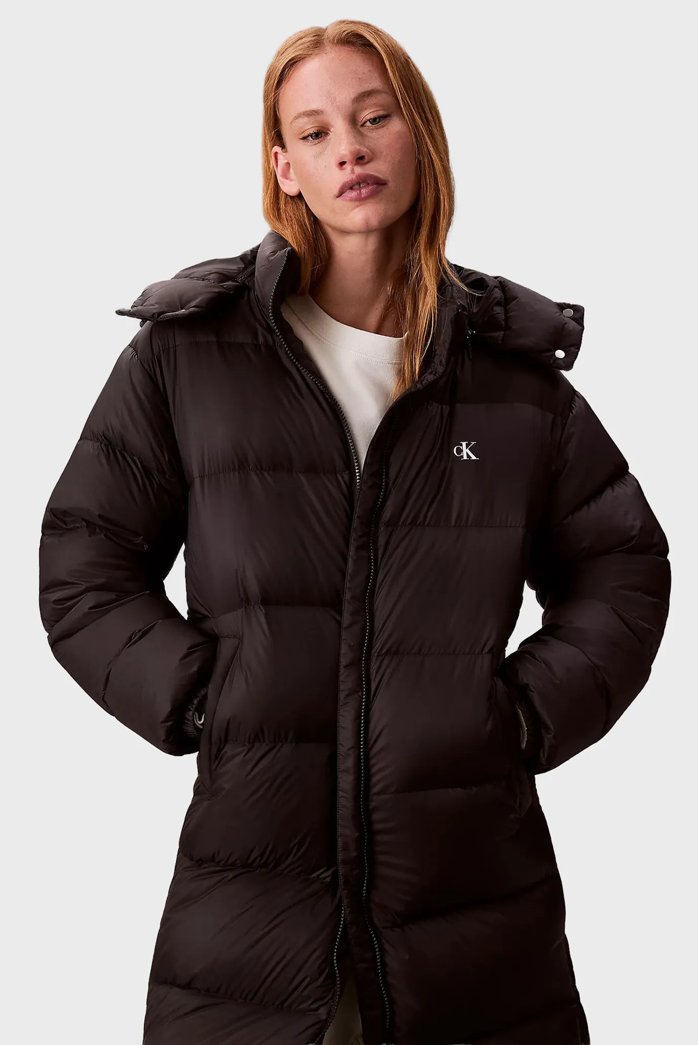 Женский черный пуховик ESSENTIAL MIDWEIGHT LONG PUFFER 2