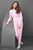 Женская розовая пижама (лонгслив, брюки)