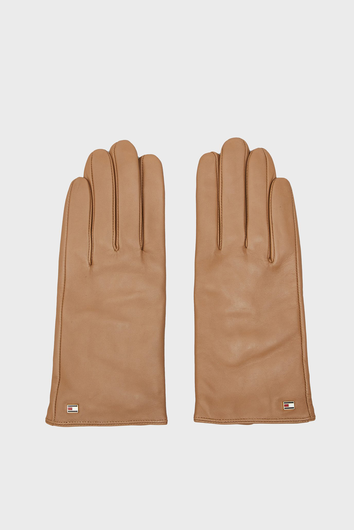 Женские бежевые кожаные перчатки 1