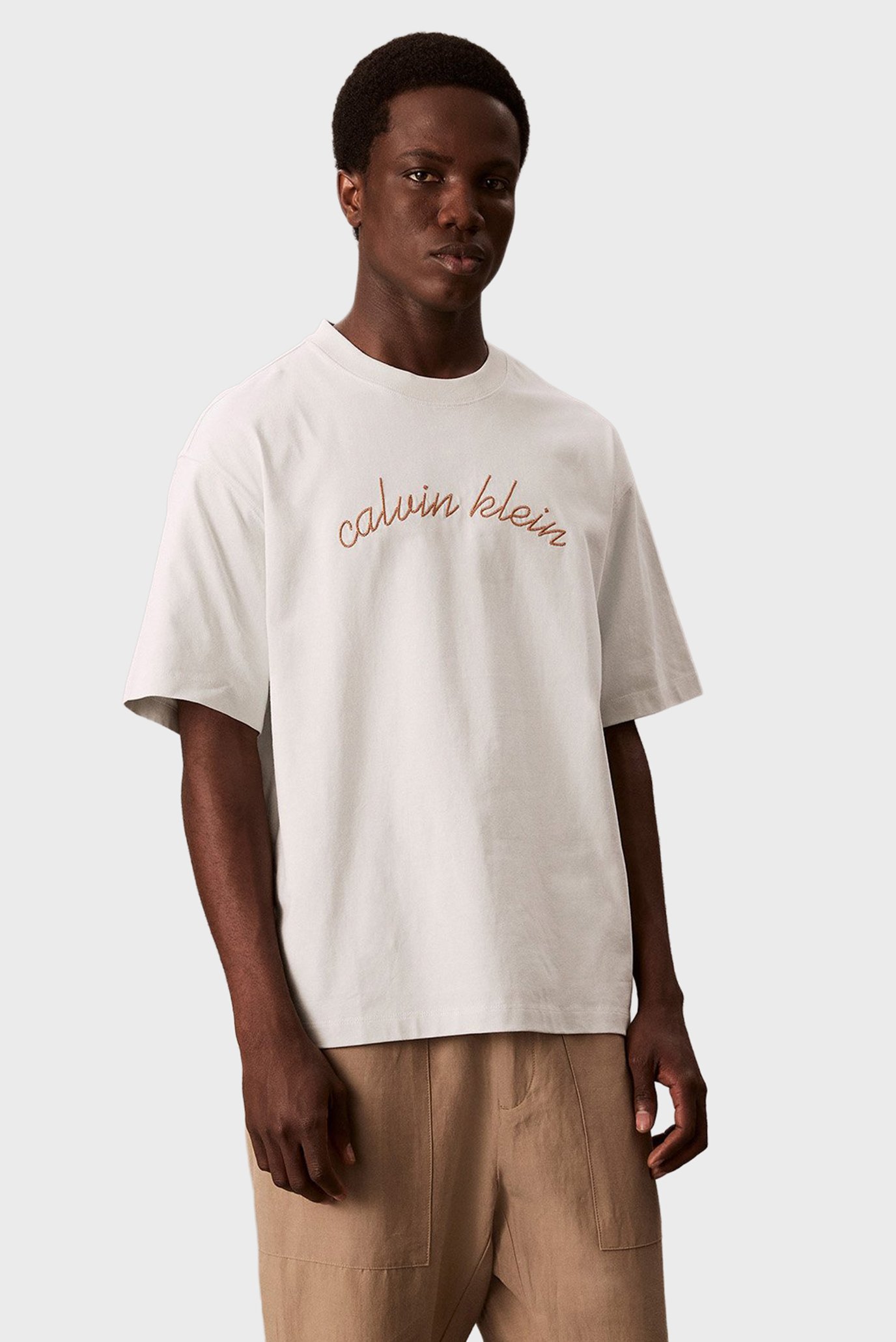 Мужская белая футболка SS CENTER CHAIN STITCH Белый M Calvin Klein Jeans LV04RC225G Мужская белая футболка SS CENTER CHAIN STITCH Белый M Calvin Klein Jeans LV04RC225G