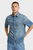 Мужская голубая джинсовая рубашка Slanted double pocket regular