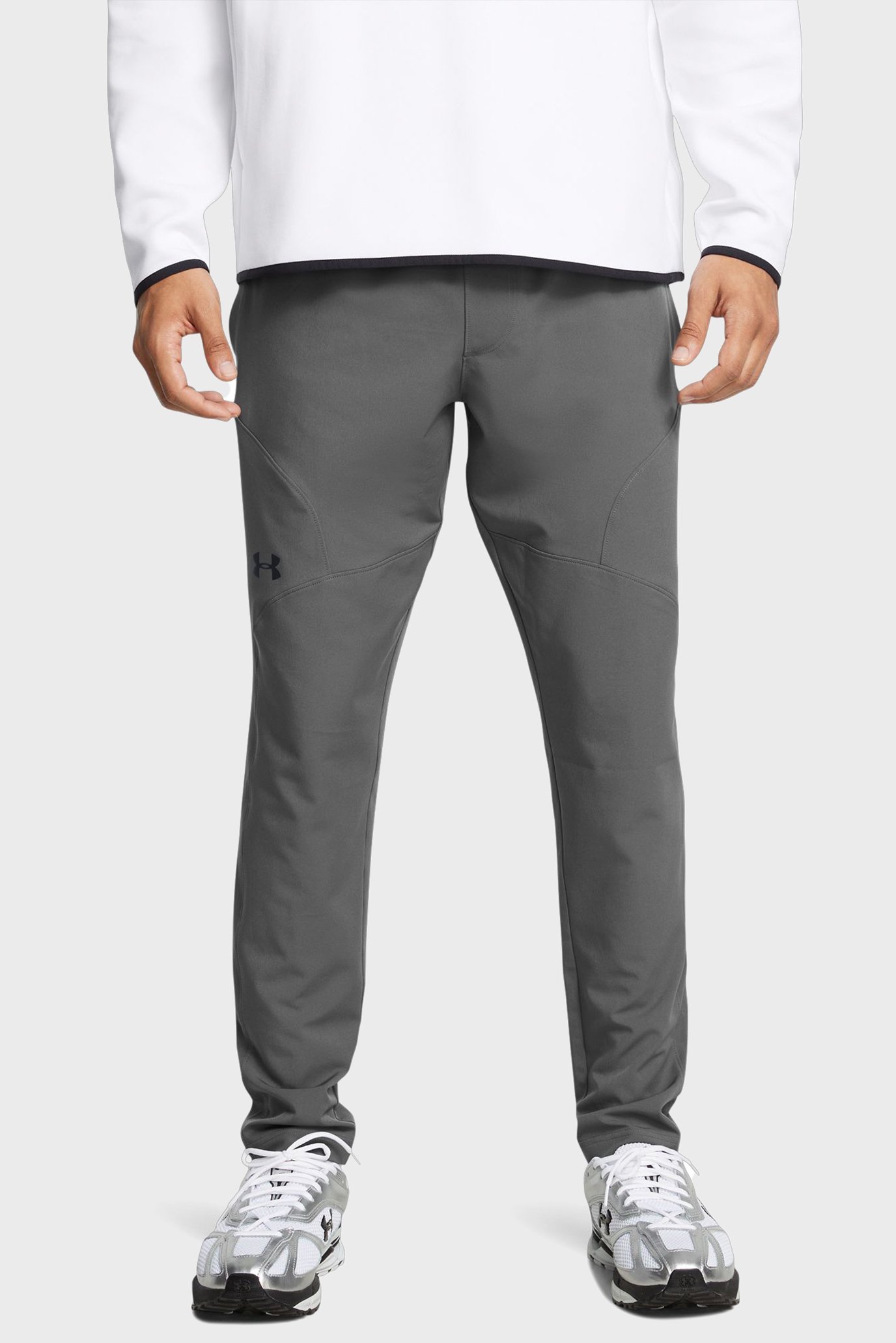 Мужские серые спортивные брюки UA UNSTOPPABLE TAPERED PANTS 1