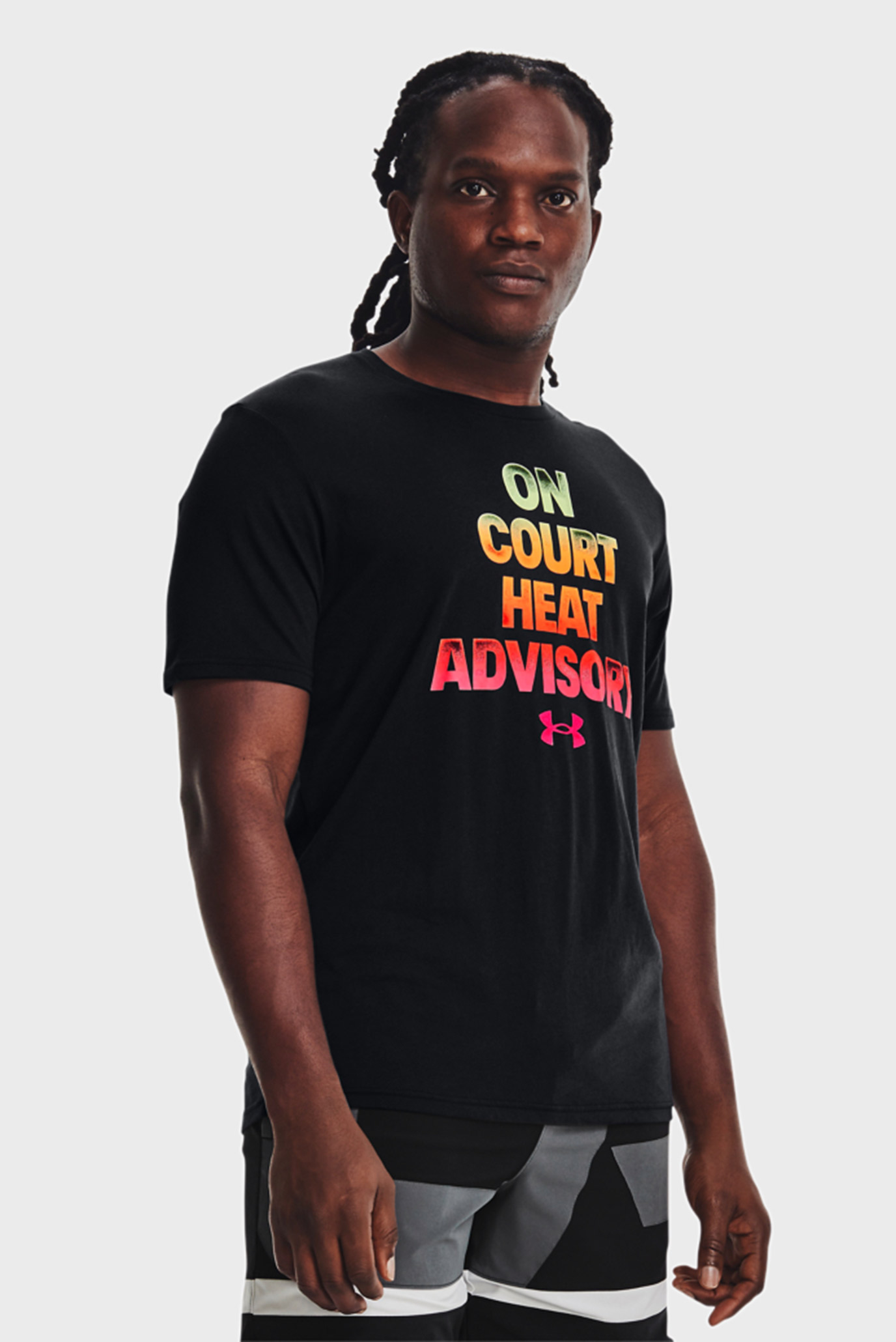 Мужская черная футболка UA BBALL HEAT ADVISORY SS 1