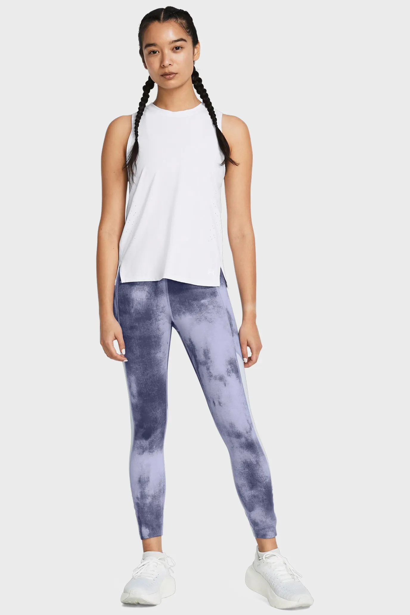 Жіночі бузкові тайтси UA Fly Fast Ankle Print Tgt 2