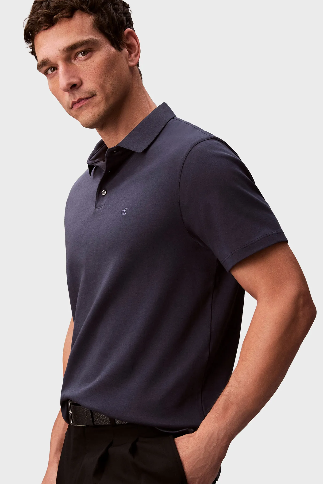 Чоловіче темно-синє поло SUPIMA 4