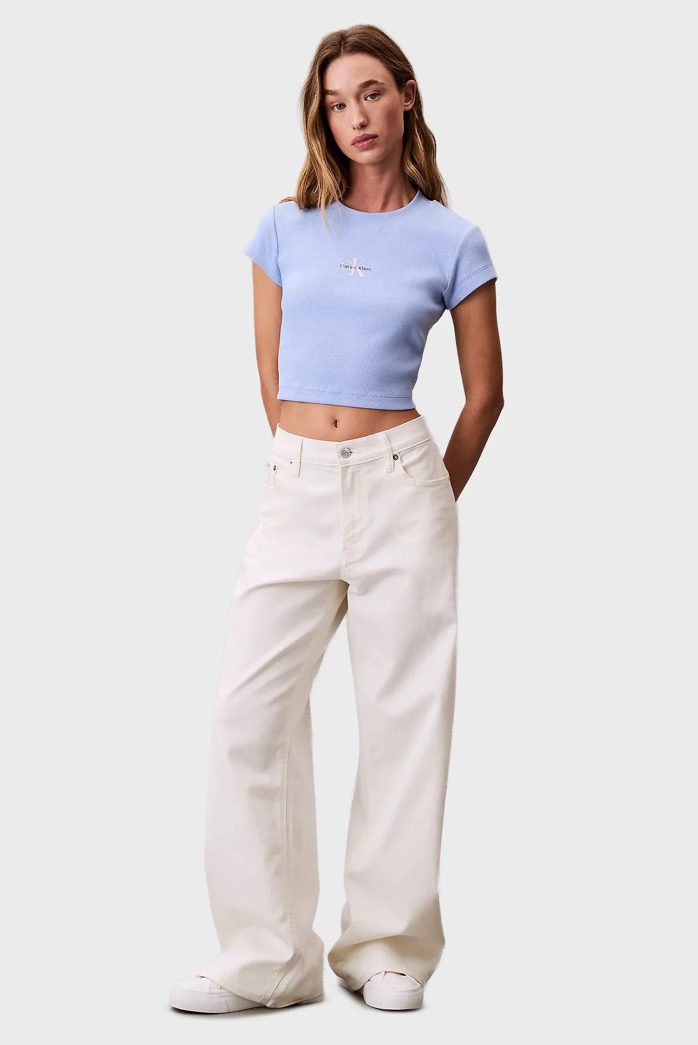 Жіночий блакитний топ A- MONOGRAM BABY 2