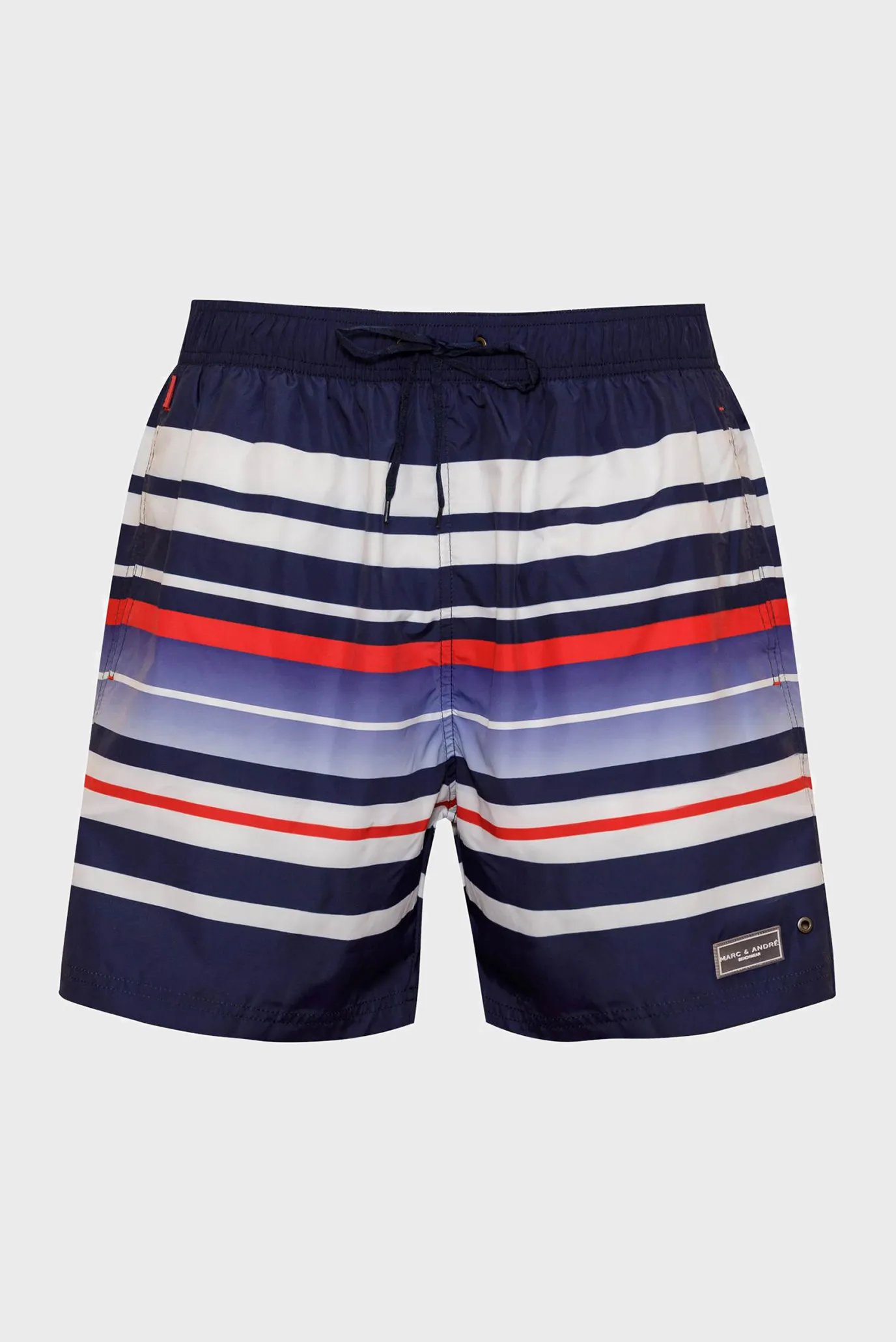 Мужские темно-синие плавательные шорты в полоску 6