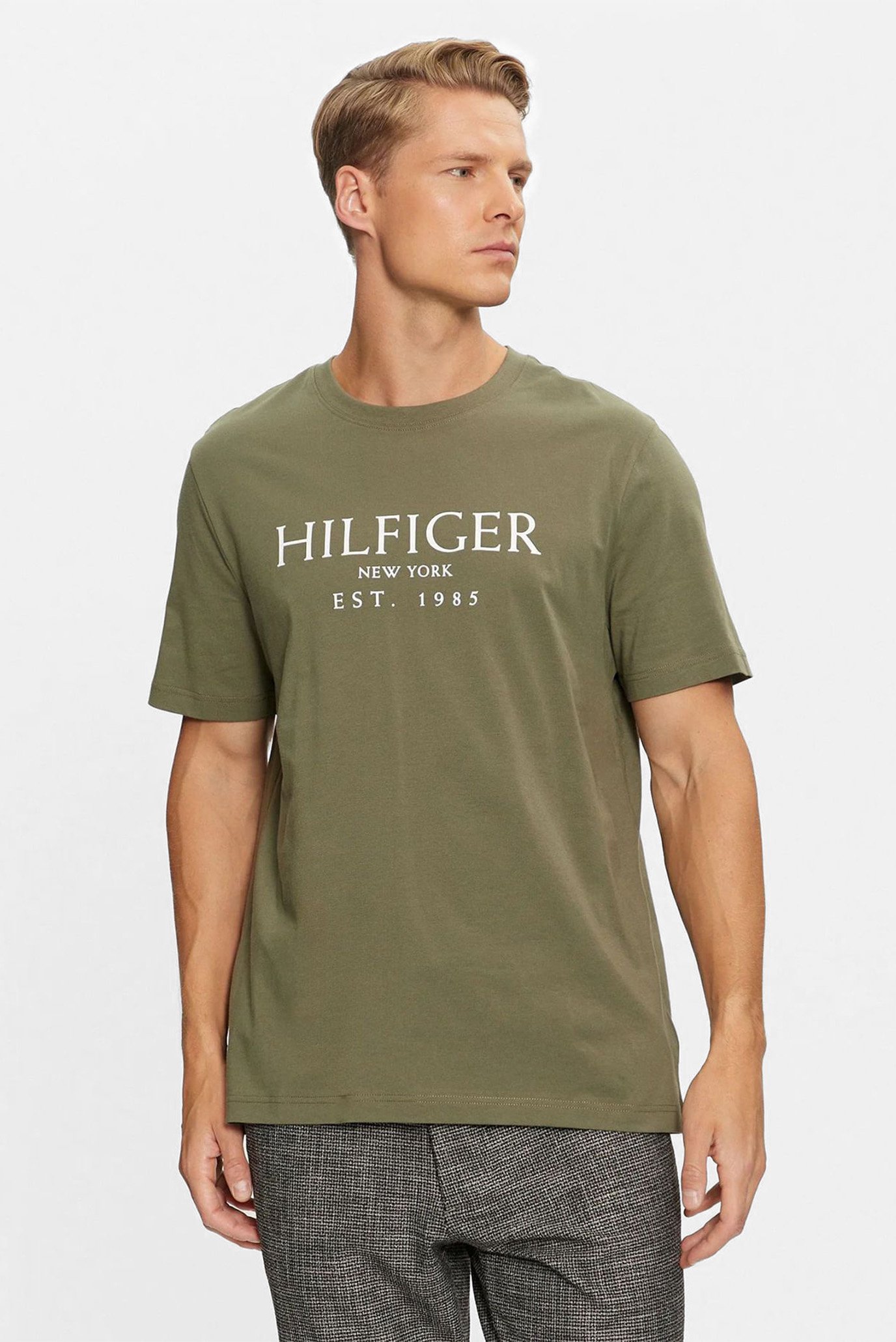 Чоловіча оливкова футболка BIG HILFIGER TEE 1