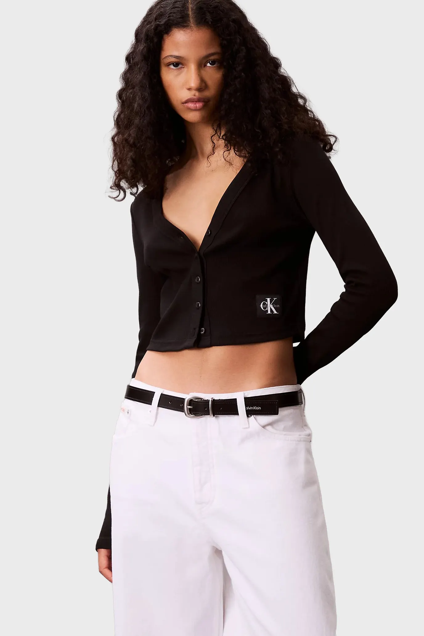 Женский черный кардиган LS WOVEN LABEL 4