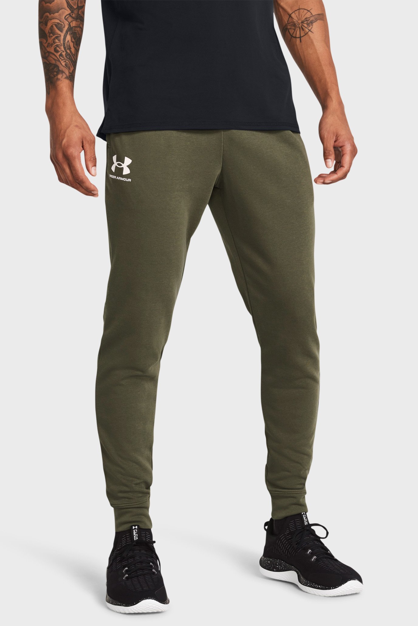 Чоловічі зелені спортивні штани UA Rival Terry Jogger 1