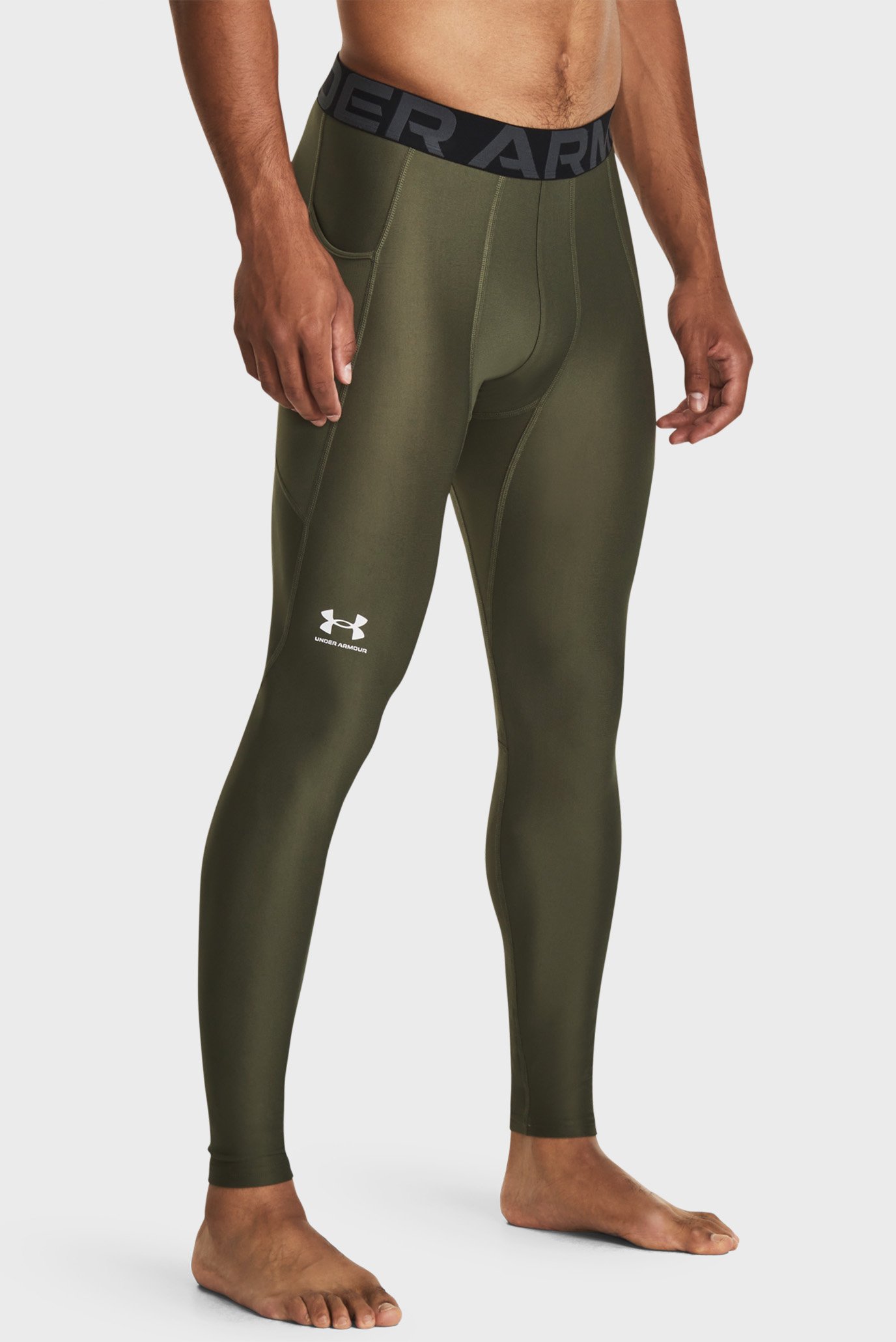 Чоловічі оливкові тайтси UA HG Armour Leggings 1