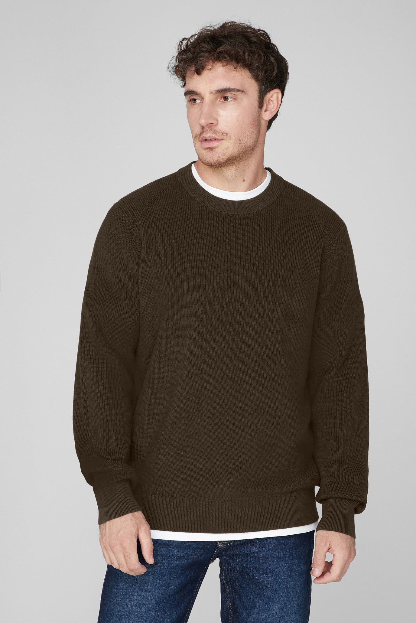 Мужской оливковый свитер 1