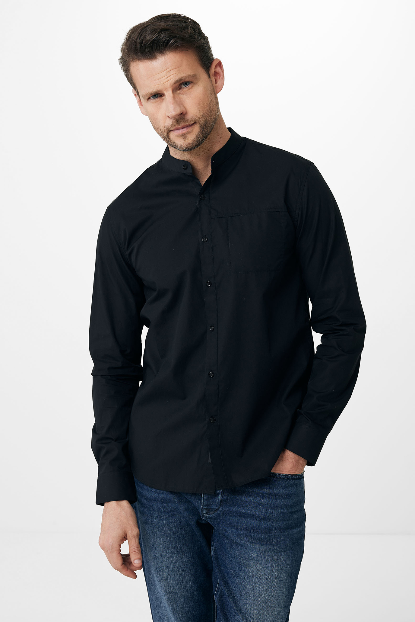 Мужская черная рубашка Mexx TU1516036M — MD-Fashion