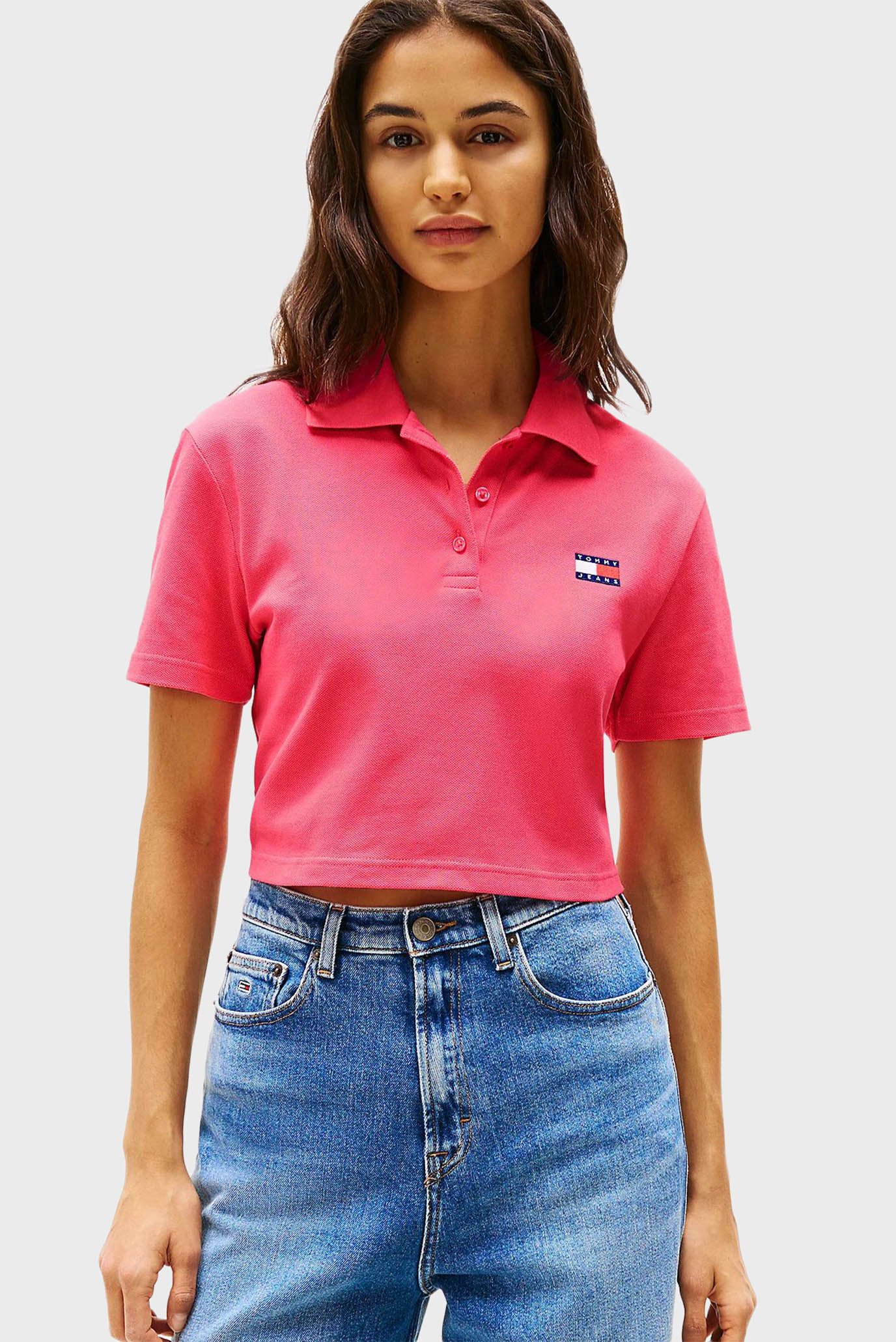Женское коралловое поло BADGE SS Коралловый M Tommy Jeans DW0DW21363 Женское коралловое поло BADGE SS Коралловый M Tommy Jeans DW0DW21363