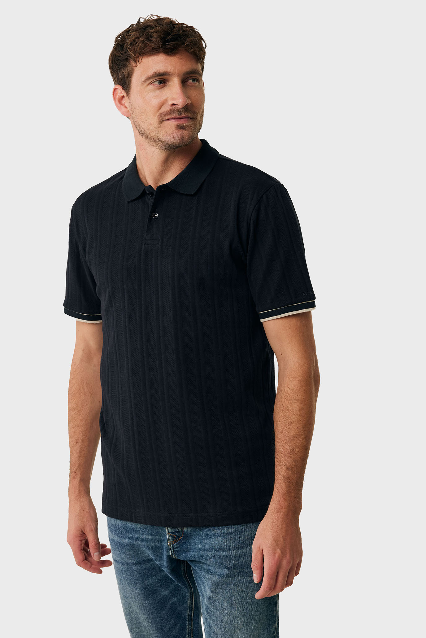 Мужское черное поло Jacquard polo regular fit Черный S Mexx MF007100751M Мужское черное поло Jacquard polo regular fit Черный S Mexx MF007100751M