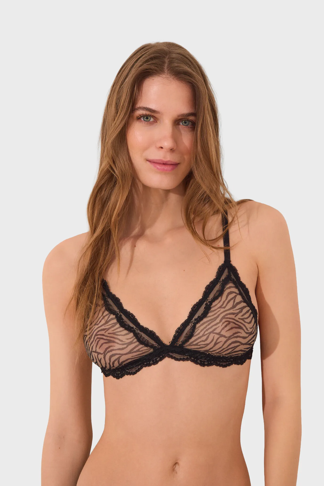 Жіночий чорний бюстгальтер з візерунком NATURAL 1