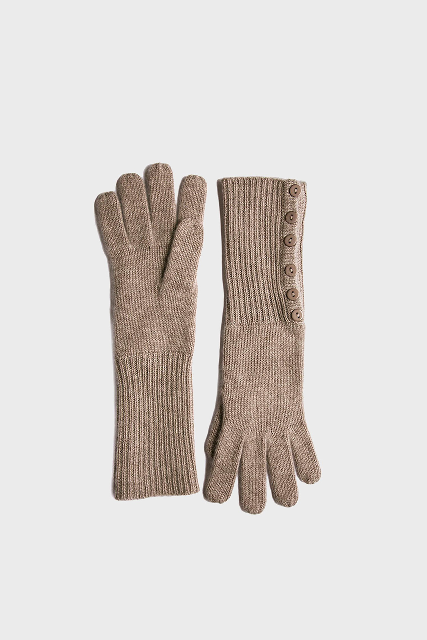 Жіночі бежеві кашемірові рукавички 1