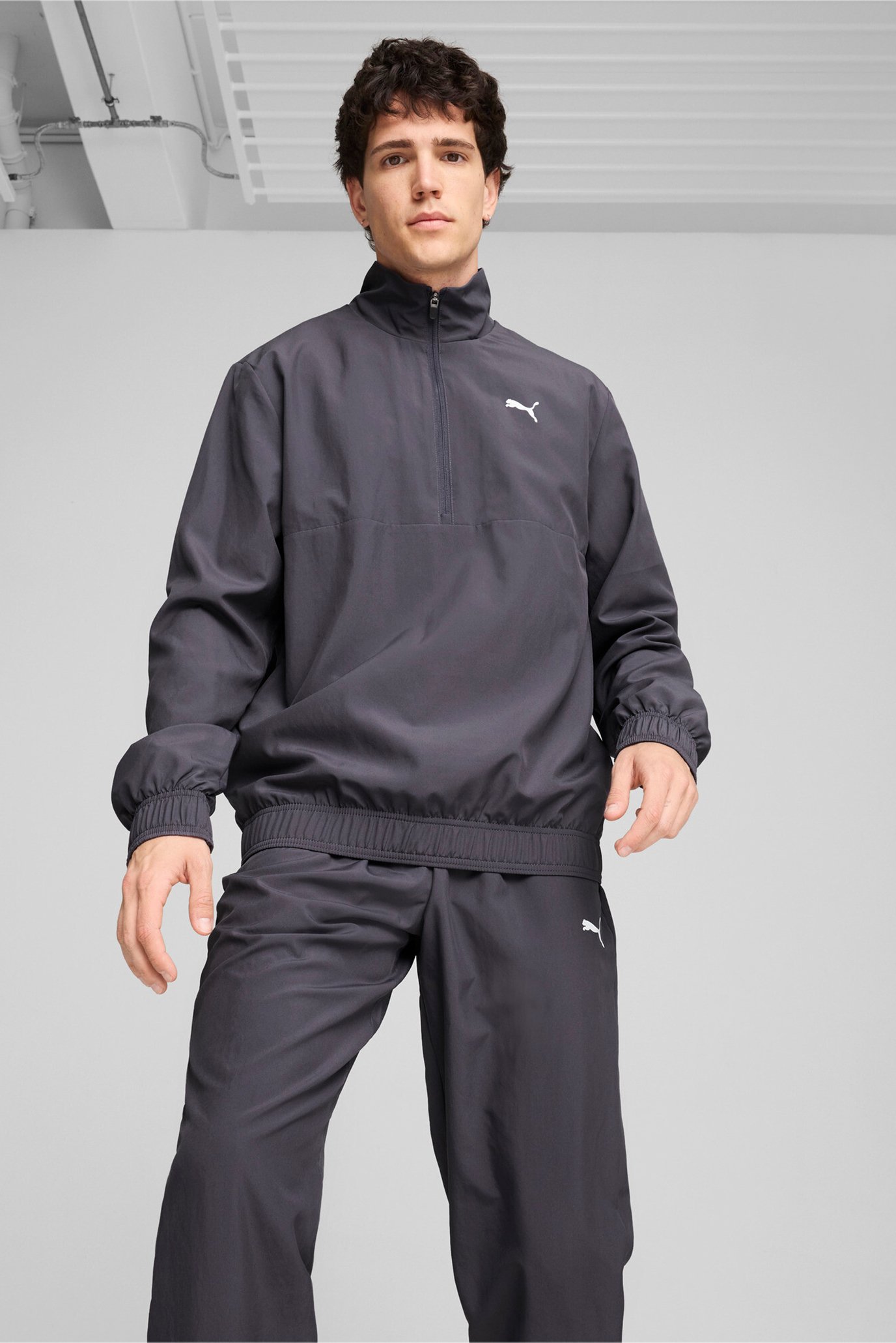 Чоловічий сірий спортивний костюм (кофта, штани) Woven Half-Zip Tracksuit Men 1